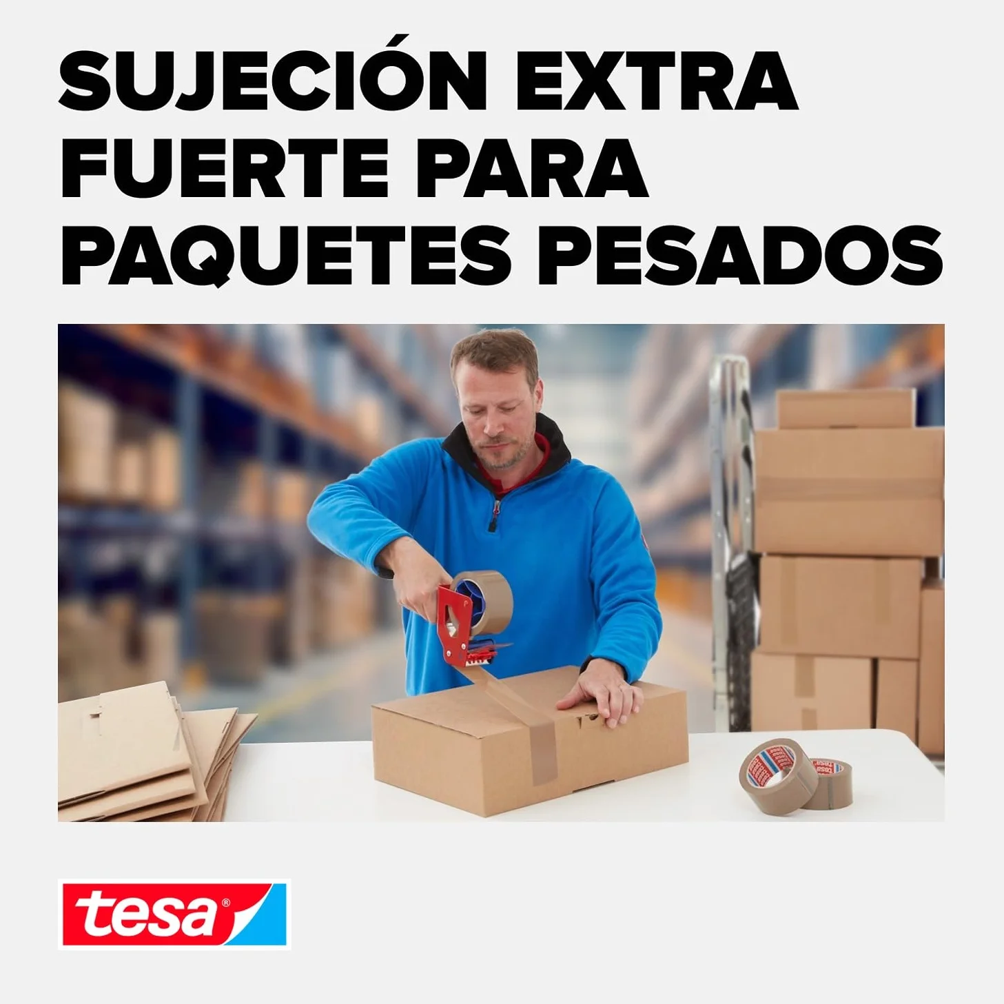 tesapack - Cinta Adhesiva para Embalar, Sellar y Empaquetar - Resistente al envejecimiento y al desgarro - Extra fuerte y sin disolventes - 6x 66 m x 50 mm - Marrón