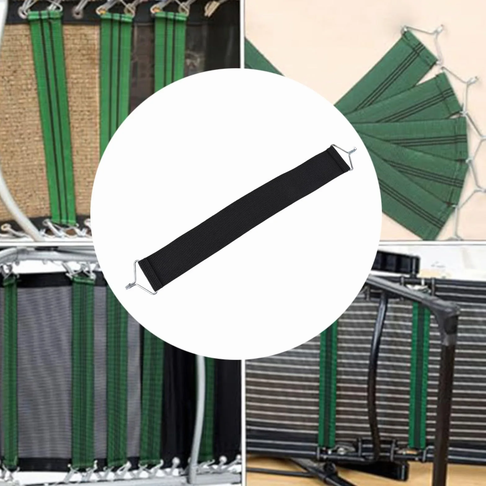 6 correas gruesas de repuesto para silla de gravedad, patio, reclinable, tumbona, cordón elástico, cordones elásticos con ganchos, piezas de reparación fuertes para sala de estar (negro)