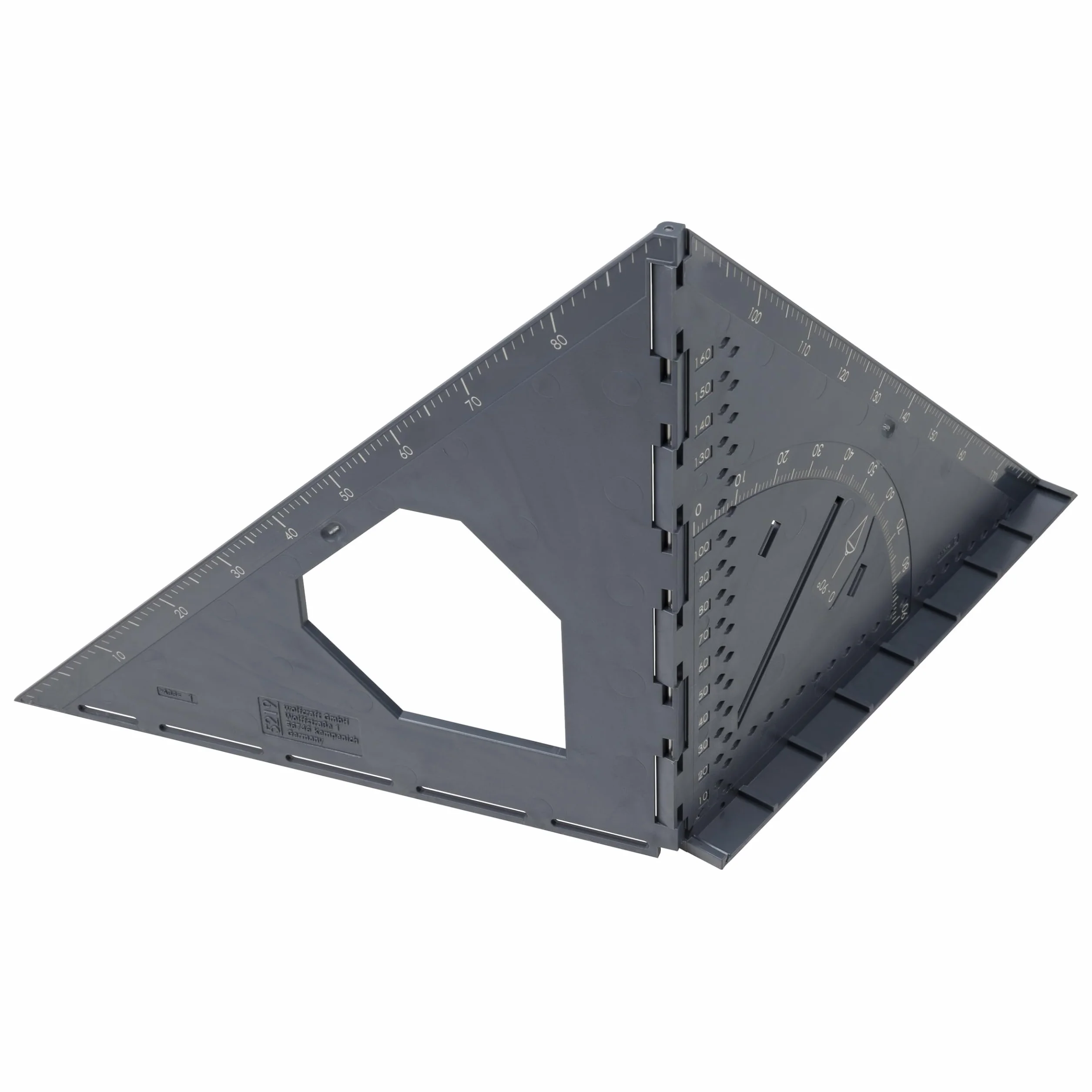 wolfcraft escuadra de medición y marcado VARIO 3D PRO I 5219000 I Herramienta de medición plegable con plomada incluido I Perfecto para medir piezas superficies y piezas tridimensionales