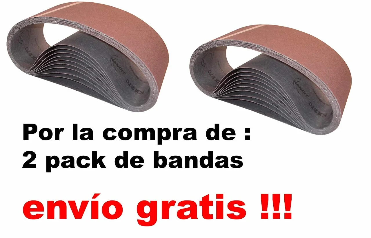 HANDIT Bandas de lija 100x690 mm Grano 80 10 Unidades