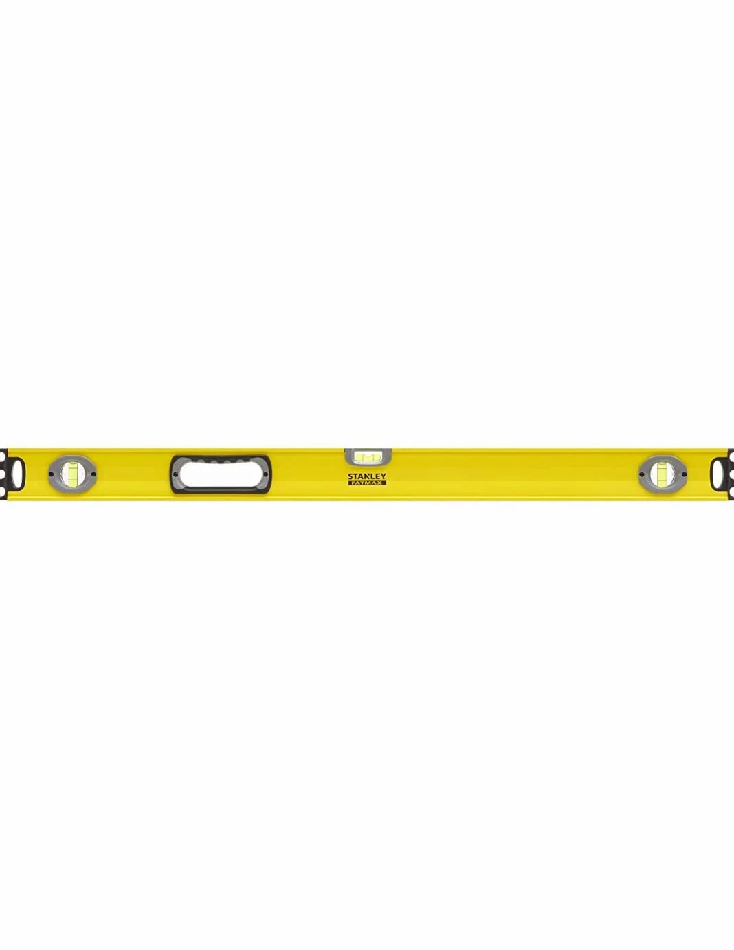 STANLEY Nivel FatMax II 90 cm, cuerpo de aluminio reforzado, 3 burbujas de visibilidad, precisión +/- 0.5mm/m, bases mecanizadas, extremos de caucho, empuñaduras fijas, 1-43-536