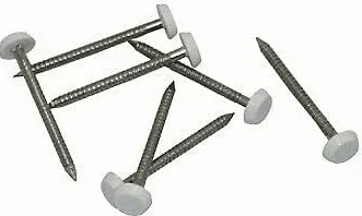250 x UPVC 30 mm Poly Top Pins clavos plástico cabeza Fascia Fixings (blanco)