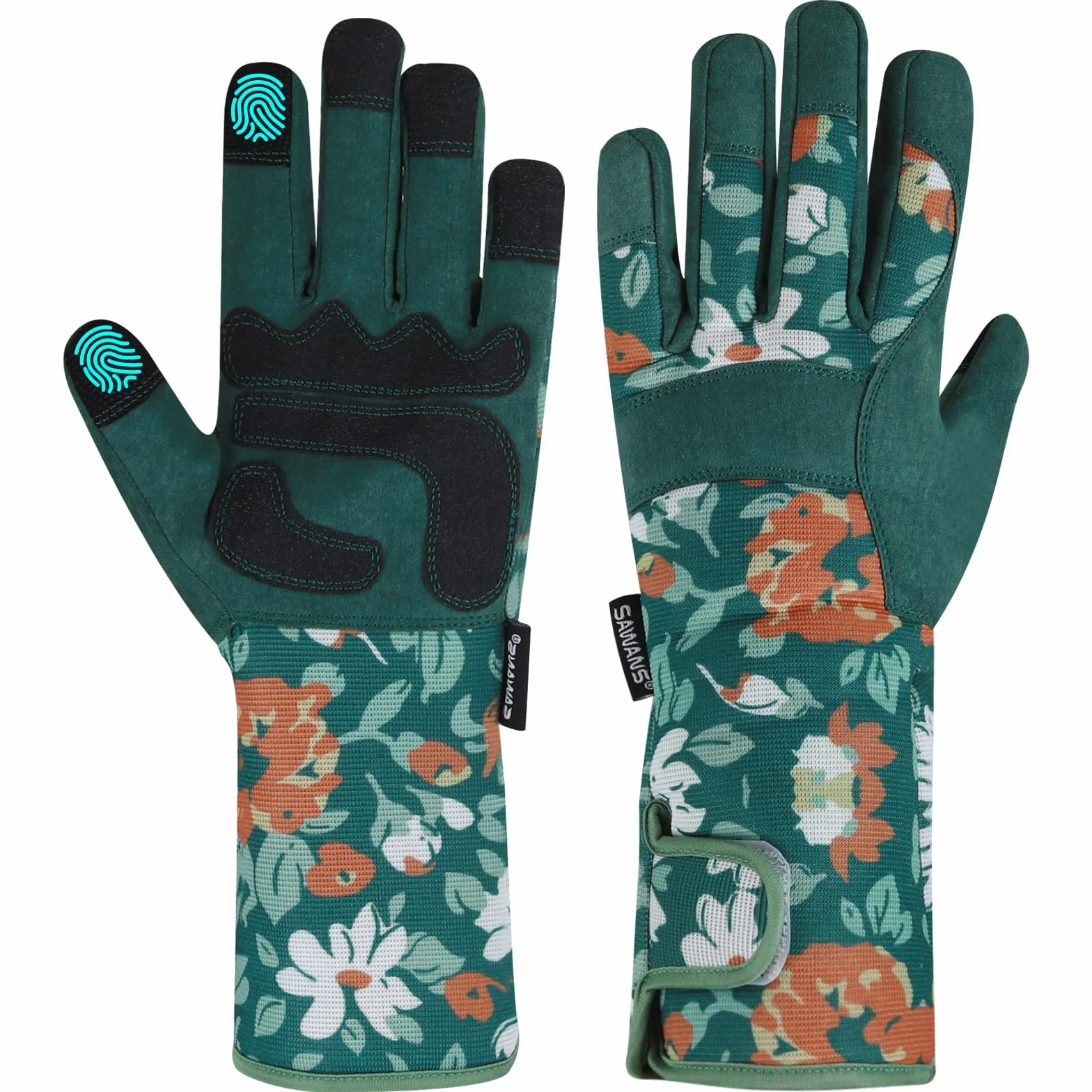 SAWANS Guantes de jardinería largos resistentes a las espinas protección antebrazo Verde
