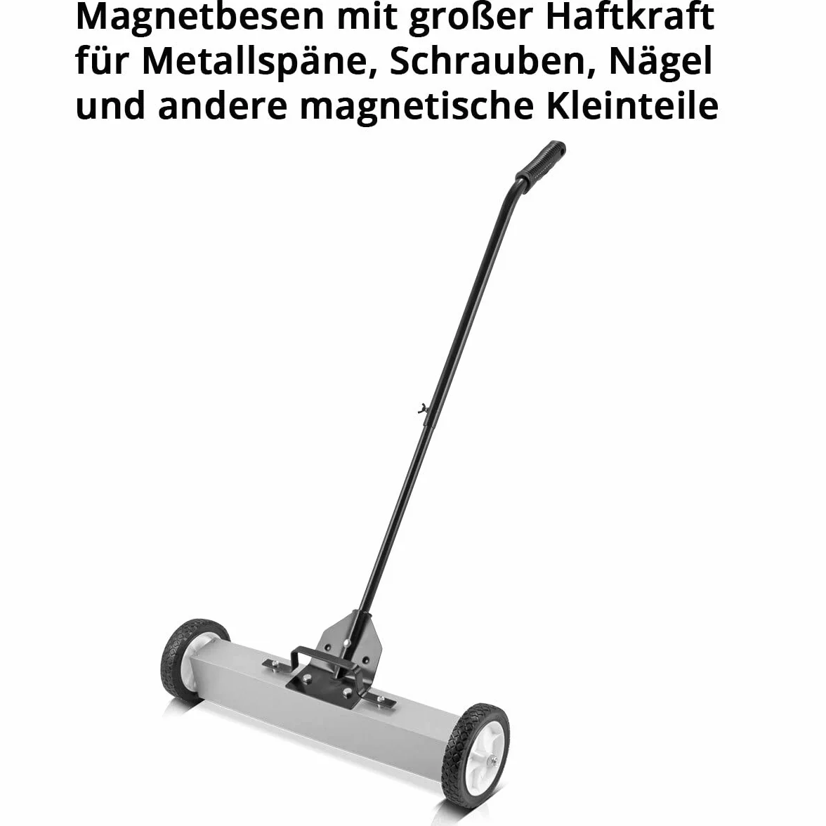 STAHLWERK Barredora magnética MBK-24 ST con 610 mm de ancho y 17,5 kg de capacidad, escoba magnética/recogedora de virutas para virutas de metal, tornillos, clavos y otras piezas pequeñas magnéticas