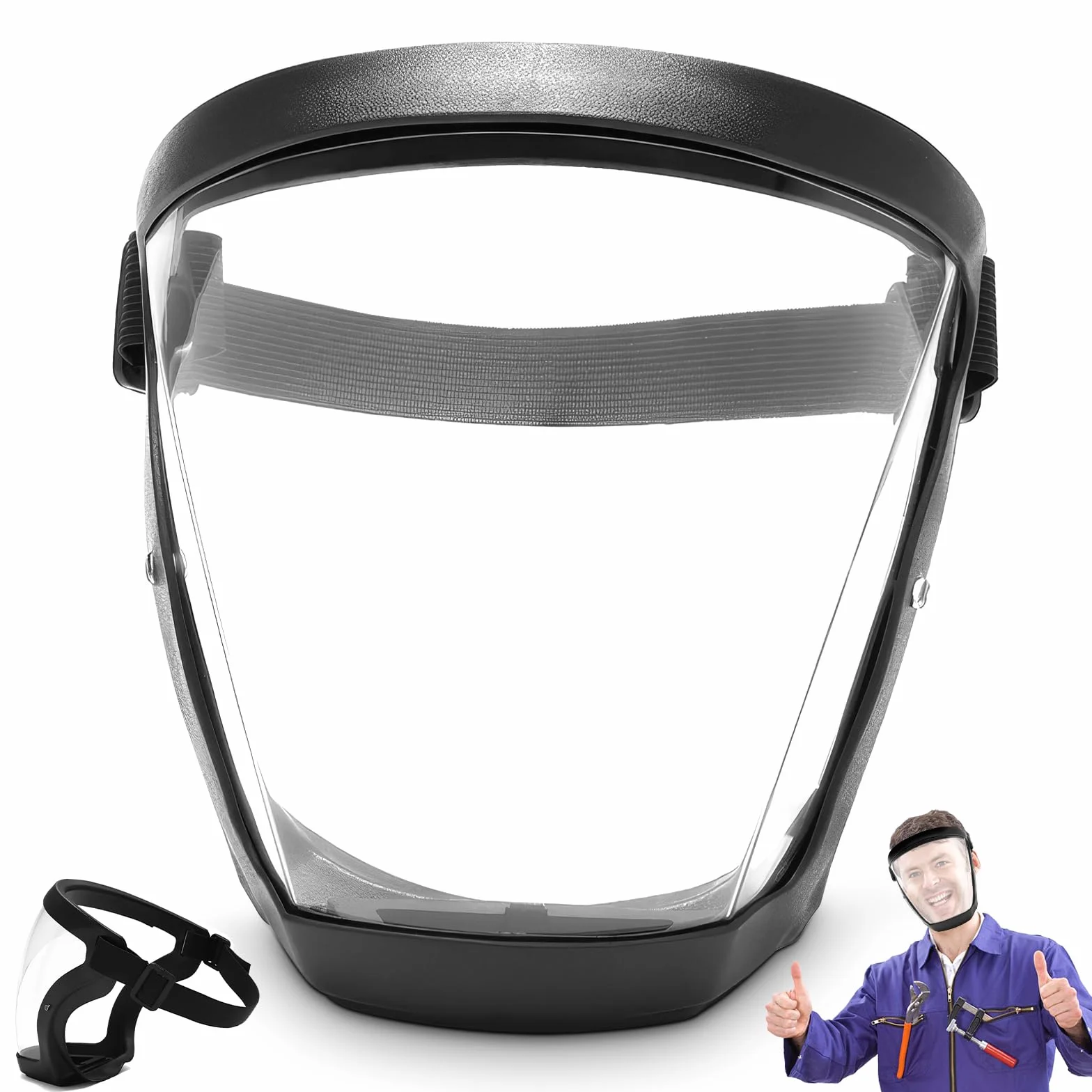 Máscara Deportiva Transparente de Protección Facial Completa