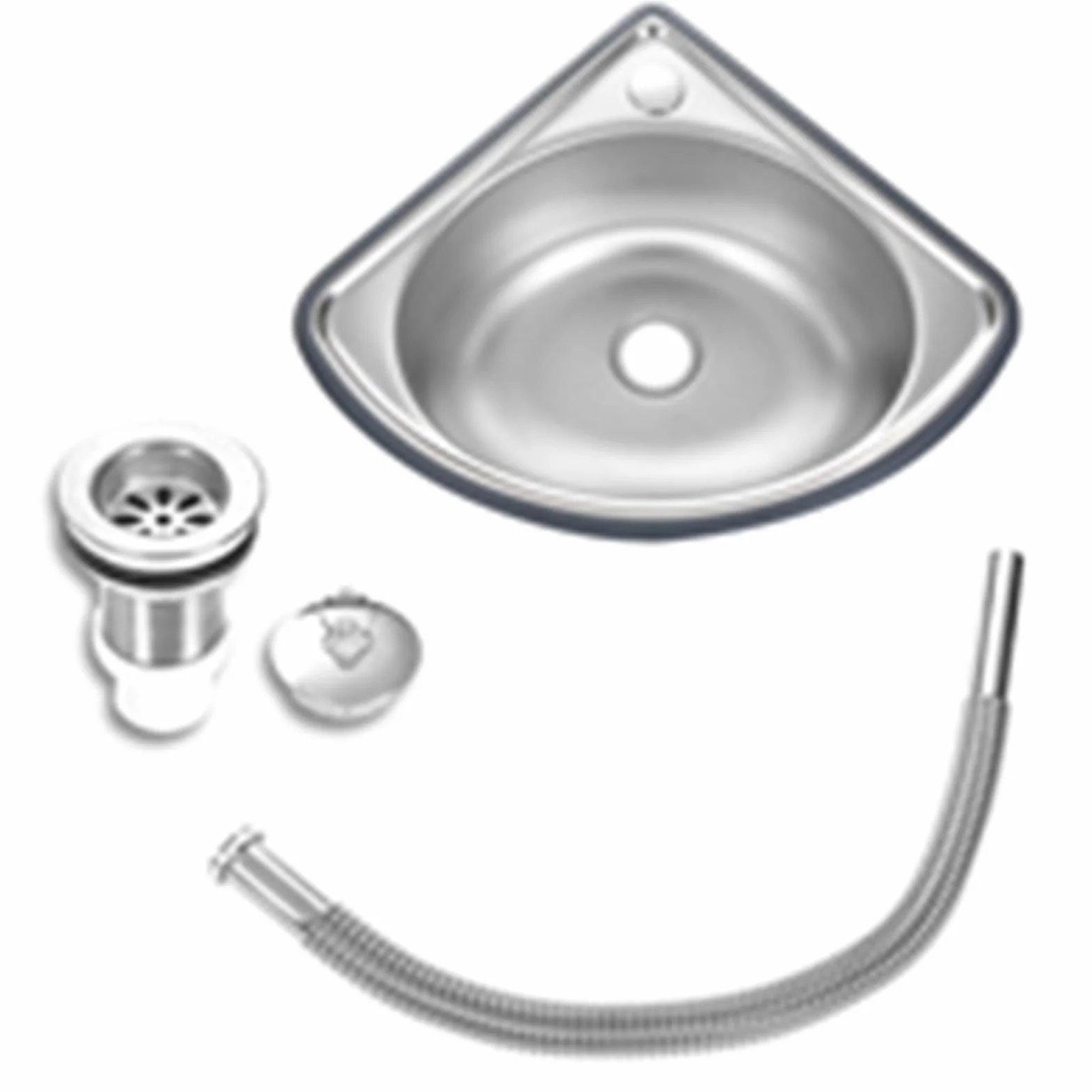 Fregadero Esquinero De Acero Inoxidable Lavabo De Pared Fregadero De Cocina Fregaderos De Un Seno Para Autocaravana Barco Baño Cocina, Ahorro De Espacio (A)