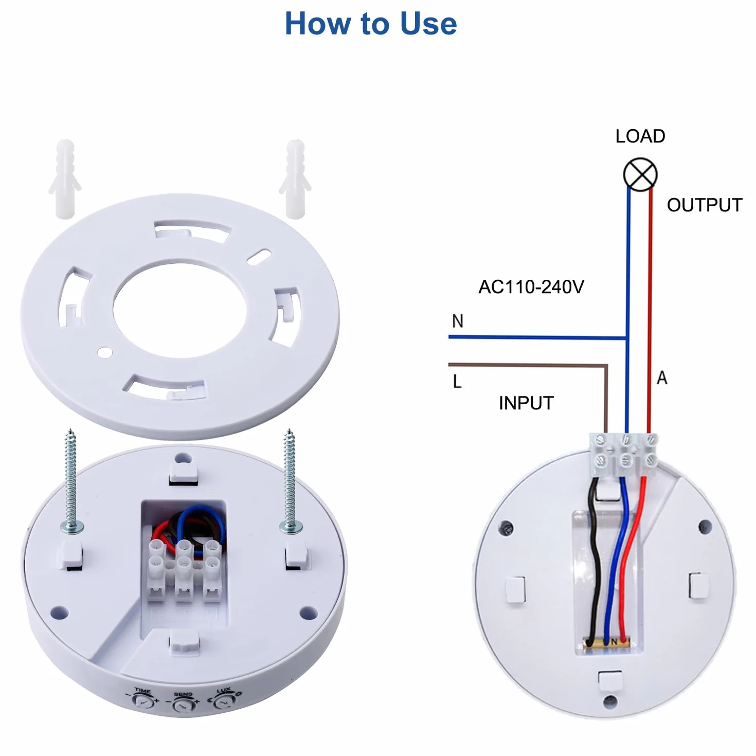 Sensor de Ocupación de Montaje en Techo 220-240V PIR 360° 6m Greluma