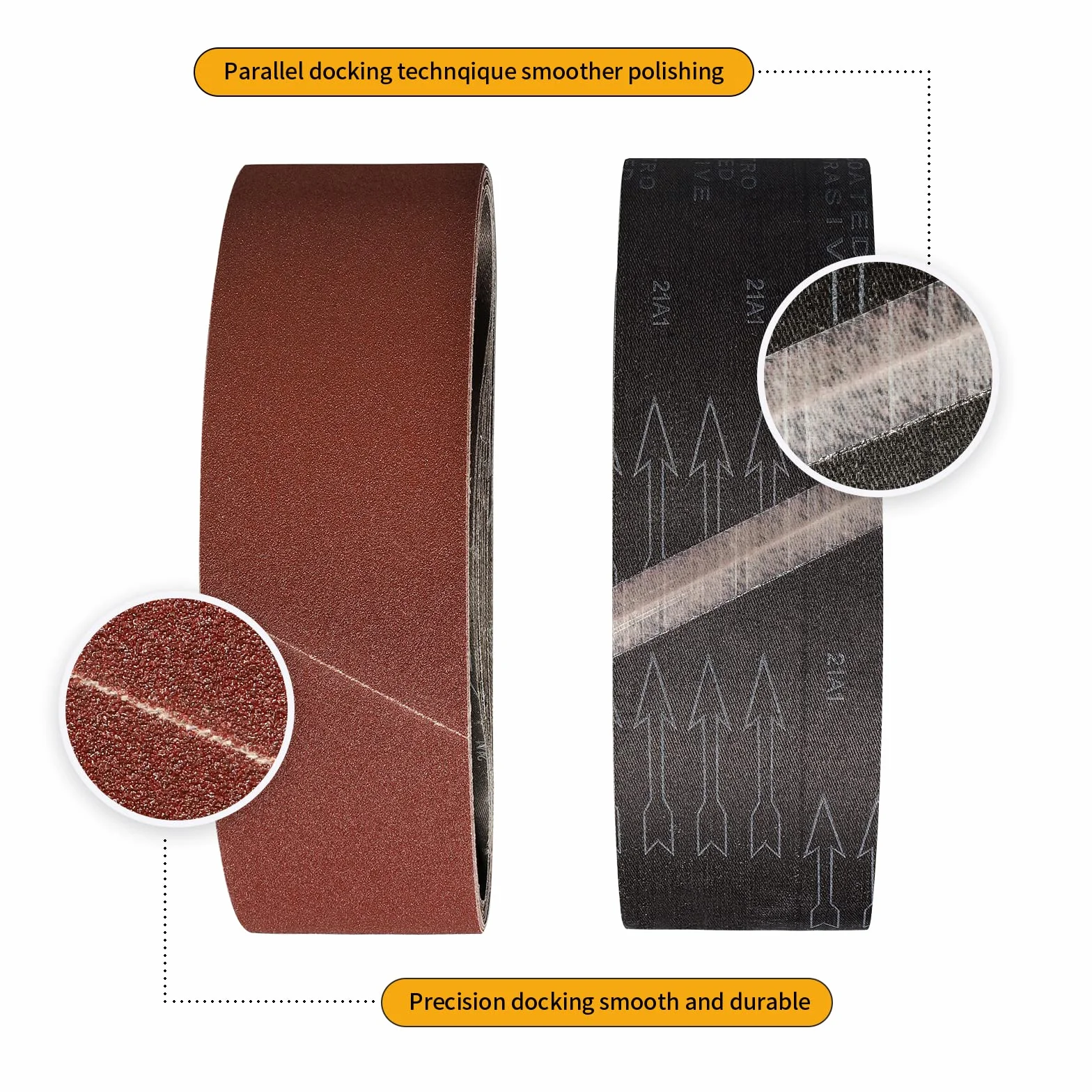Bandas de Lija 40 x 303mm 60/80/120/240/400 Granos Correas para Lijar (10 Unidades)