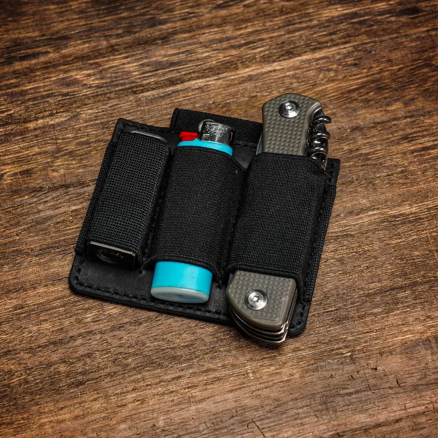 VIPERADE PL7 Organizador EDC elástico Pequeño Inserto con 4 Bolsillos, Funda multiherramientas, Panel de Gancho