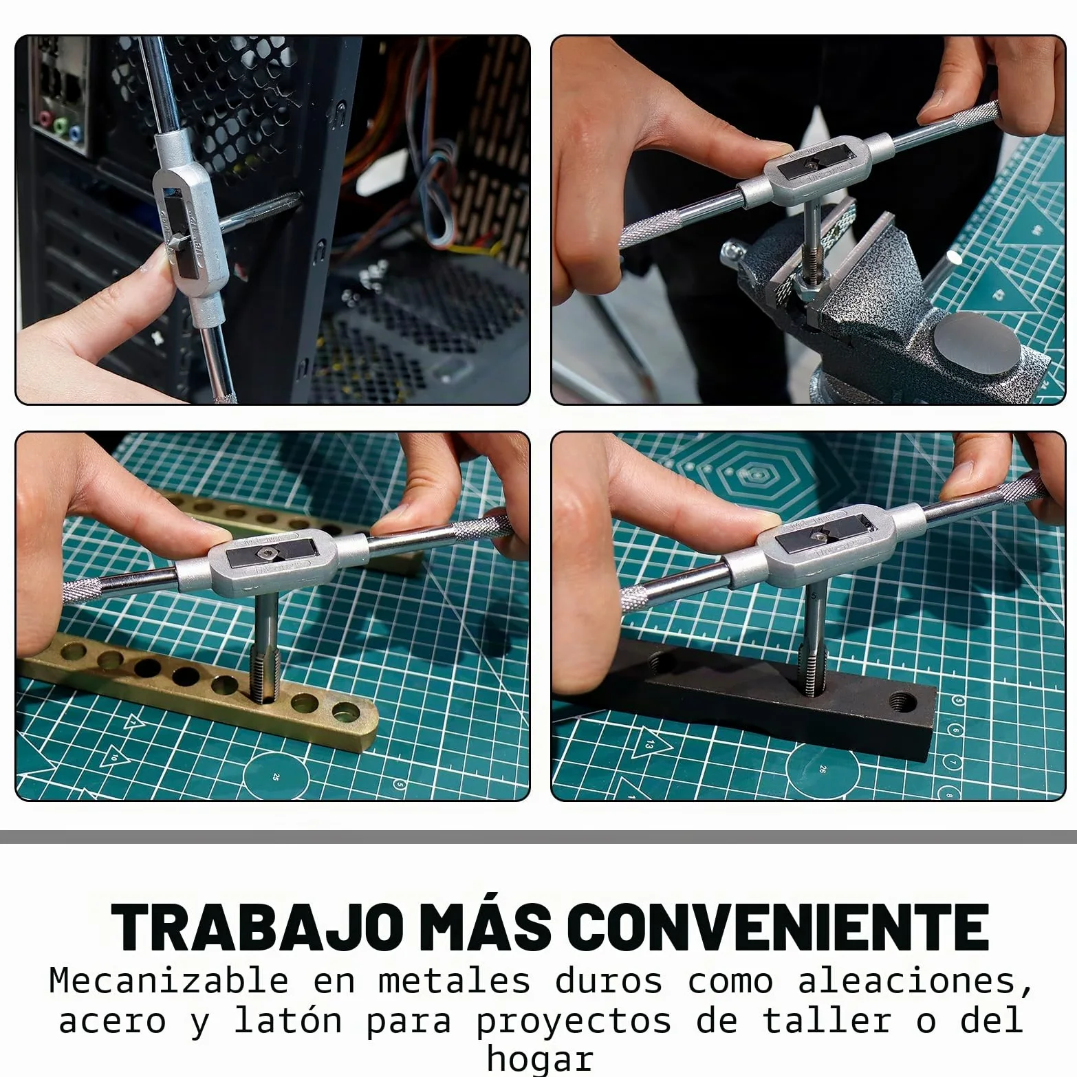 CCLIFE 32 piezas Juego de Machos y Terrajas M3-M12, Juego de herramientas para roscar cortar tuercas y machos de aterrajar