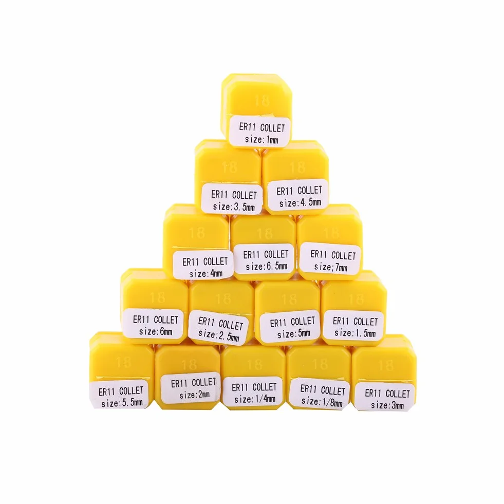 ER11 Spring Collet Set, 15pcs Precision Spring Collets Collet Hecho de acero de resorte 65Mn para herramienta de torno de fresado CNC y máquina de grabado de sujeción de trabajo