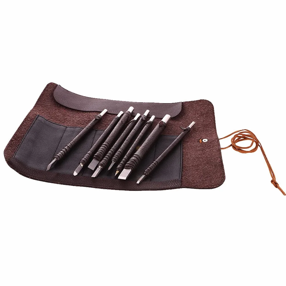 Conjunto De 8 Cincel De Madera Piedra Talla Sello Grabado Afición Herramienta De Artesanía Accesorios