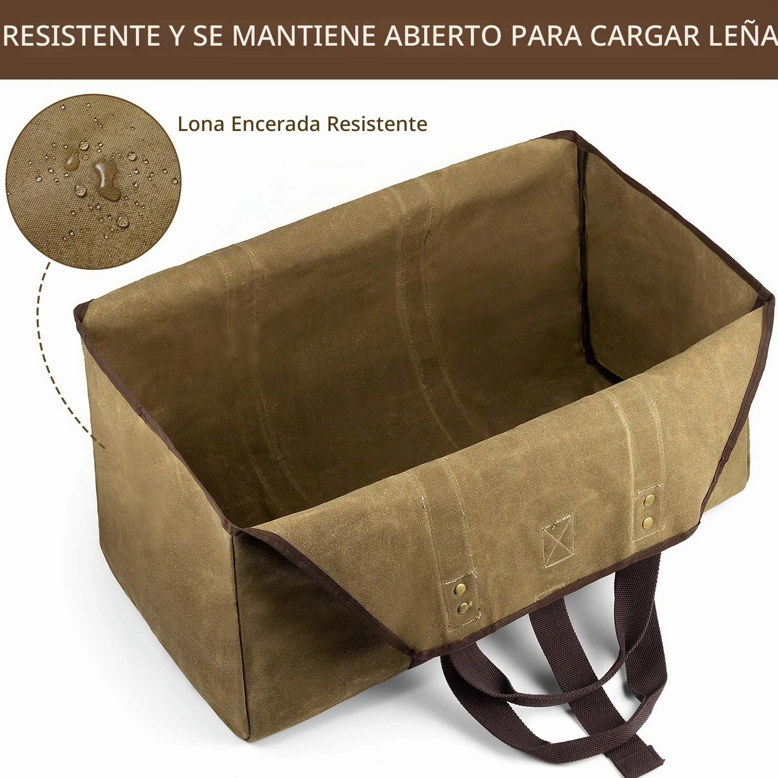 BONTHEE Cesta para leña Extragrande de Lona con 2 Asas
