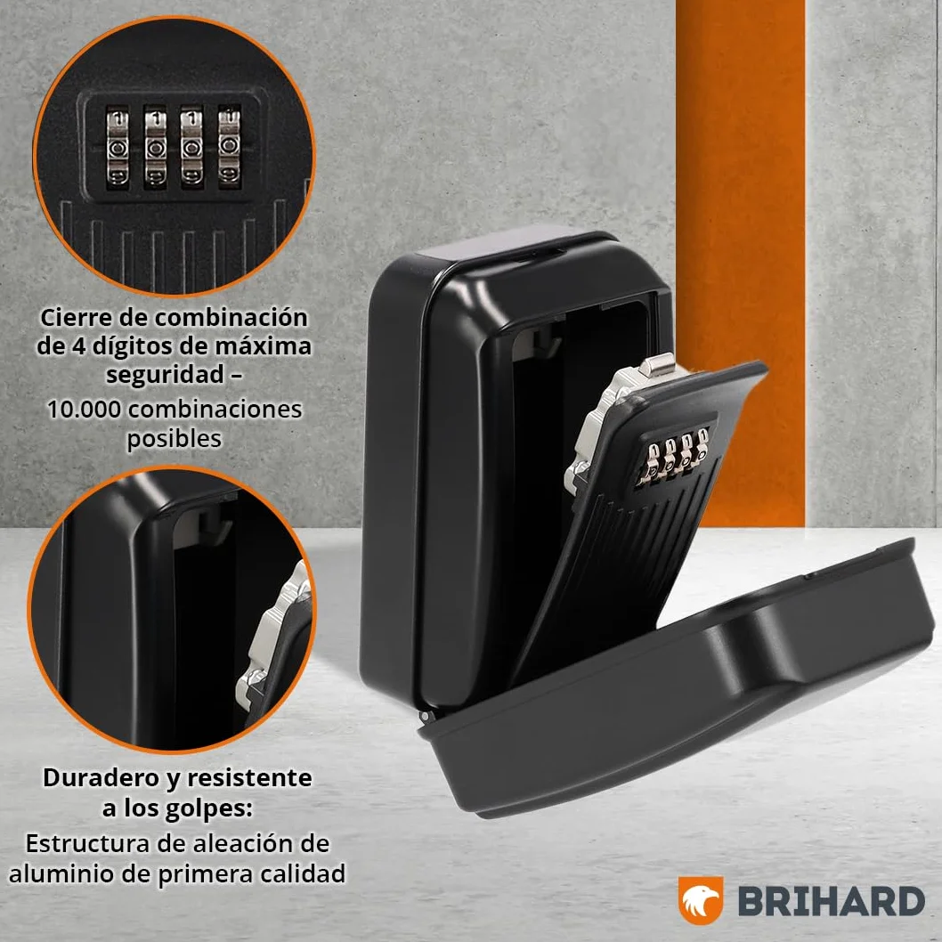 Caja Seguridad Llaves All Season XL Con Protector Impermeable, para Pared Exterior, Segura con Cerradura de Combinación de 4 Dígitos, Resistente a la Intemperie para Llaves de Casa y Coche
