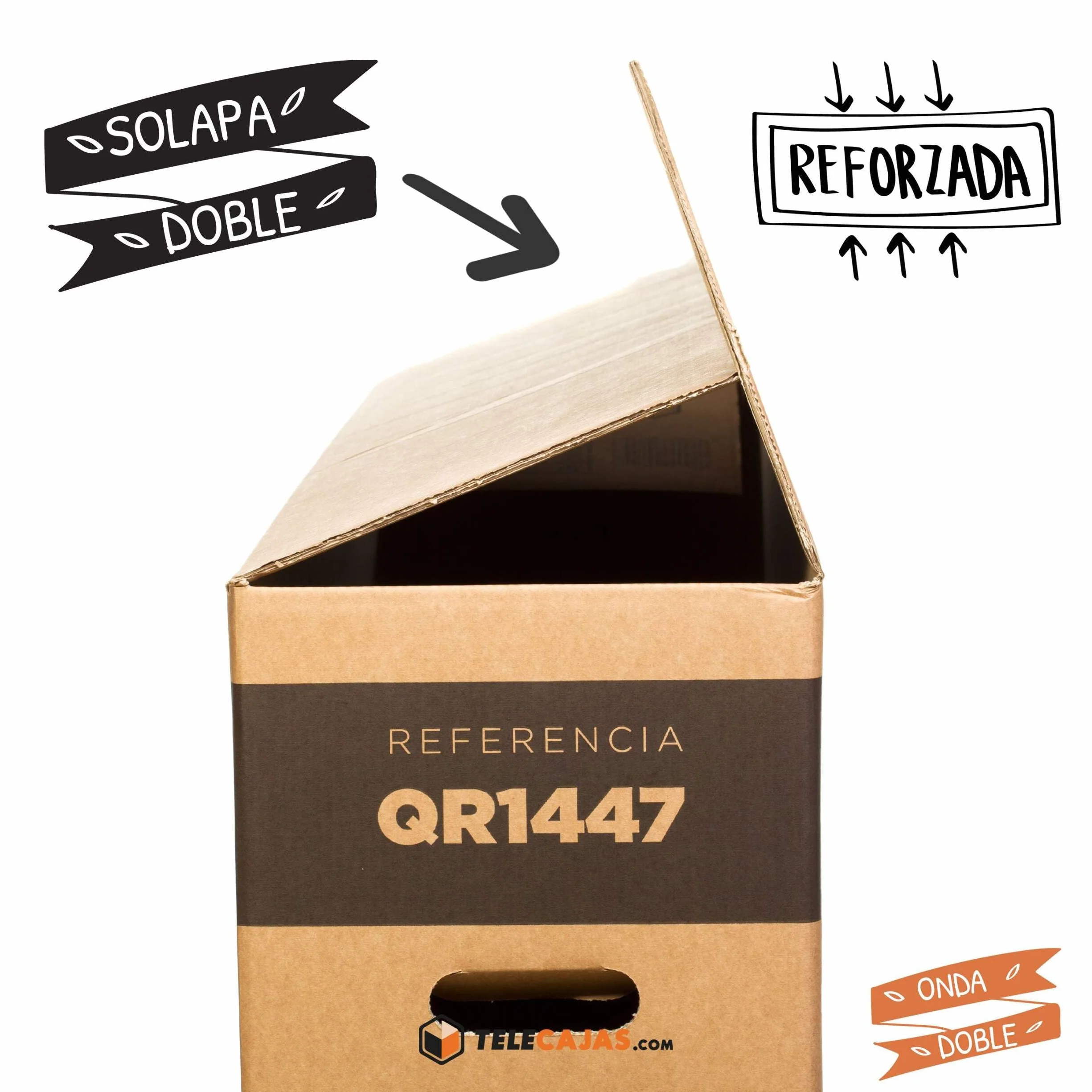Caja para Bicicleta de Cartón Reforzado Doble Onda 140x25x80 cm con Asas Resistentes