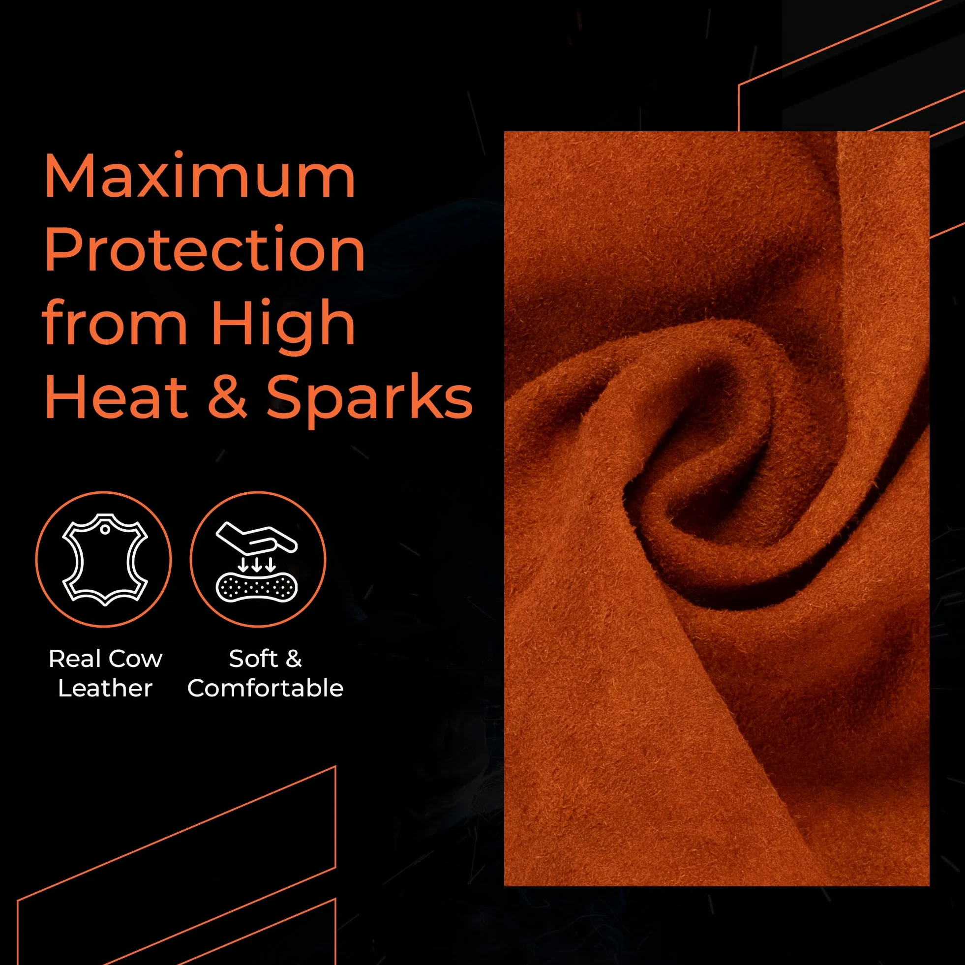 Mangas de trabajo de soldadura de cuero, resistentes al calor y al fuego, para hombres y mujeres, ideales para soldadura y trabajo industrial