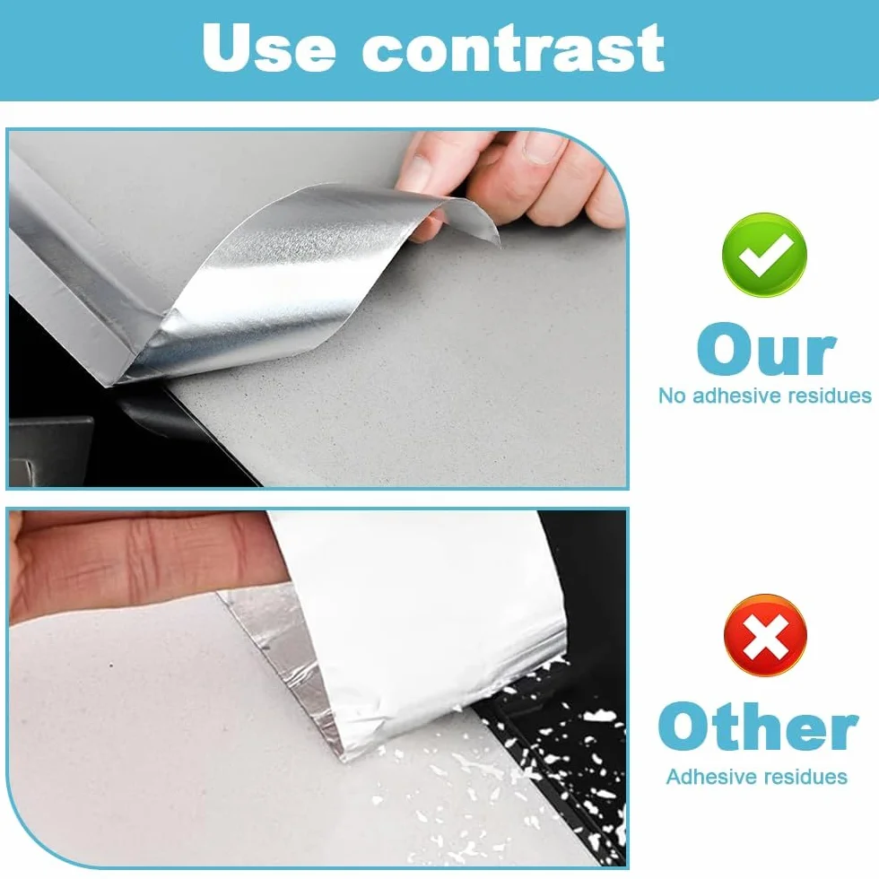 Cinta Adhesiva de Aluminio, 60mm x 50m Cinta Aluminio Adhesiva Impermeable y Resistente al Calor y altas temperaturas para Sellar Sistemas, conductos y Aire Acondicionado