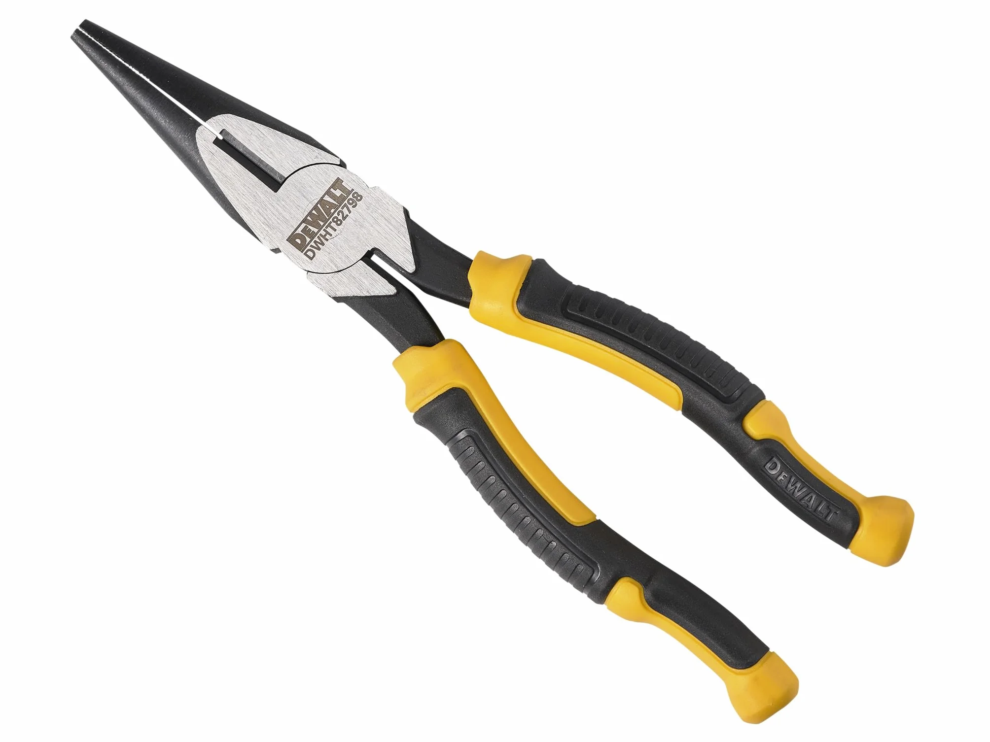 Dewalt Alicates de punta larga de 200 mm. Hechos de acero al cromo vanadio para un rendimiento fiable. Con profundidad de dureza mejorada para mayor durabilidad.