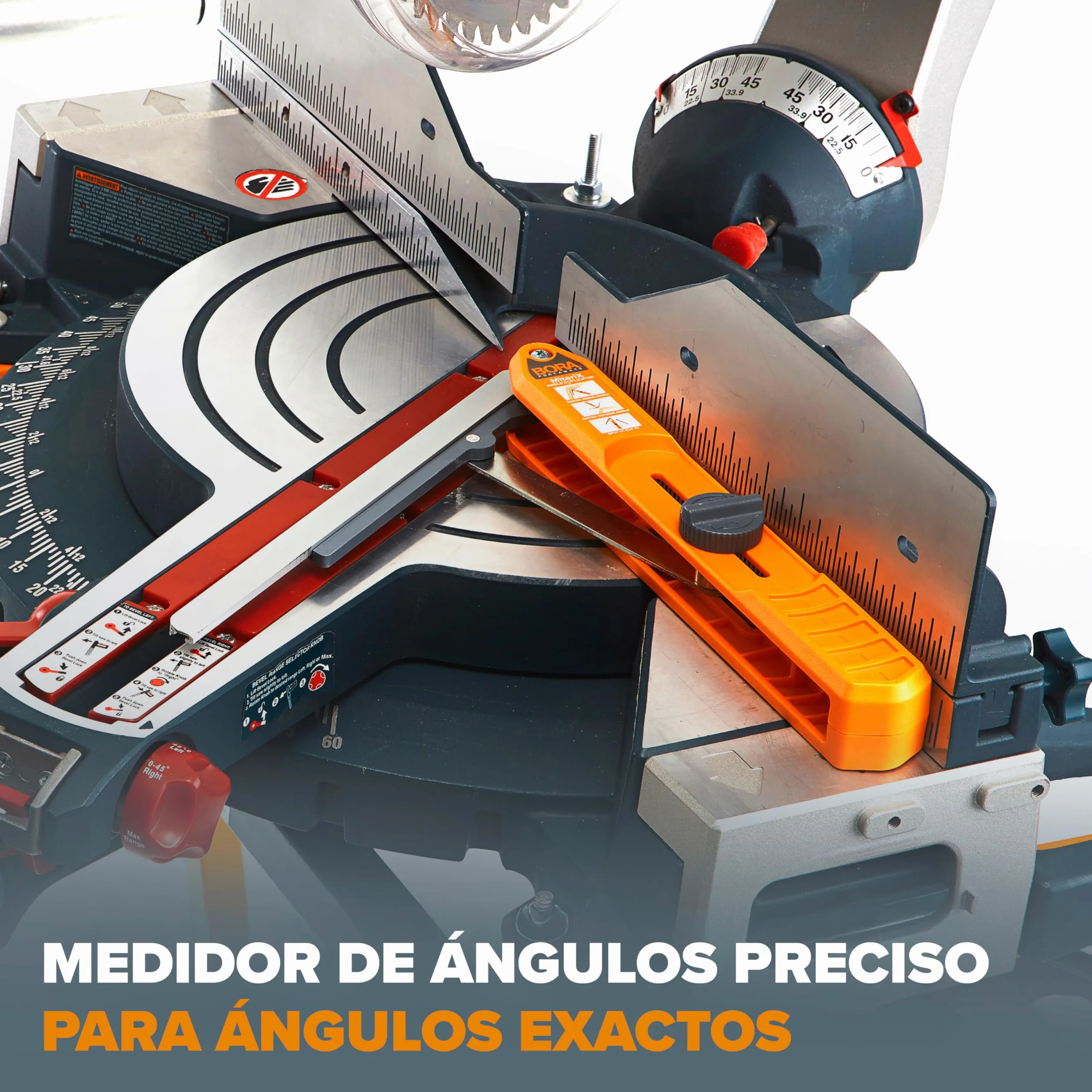 BORA MiteriX Medidor de Ángulos para Cortes de Inglete Precisos, Herramienta de Duplicación de Ángulos, Aluminio