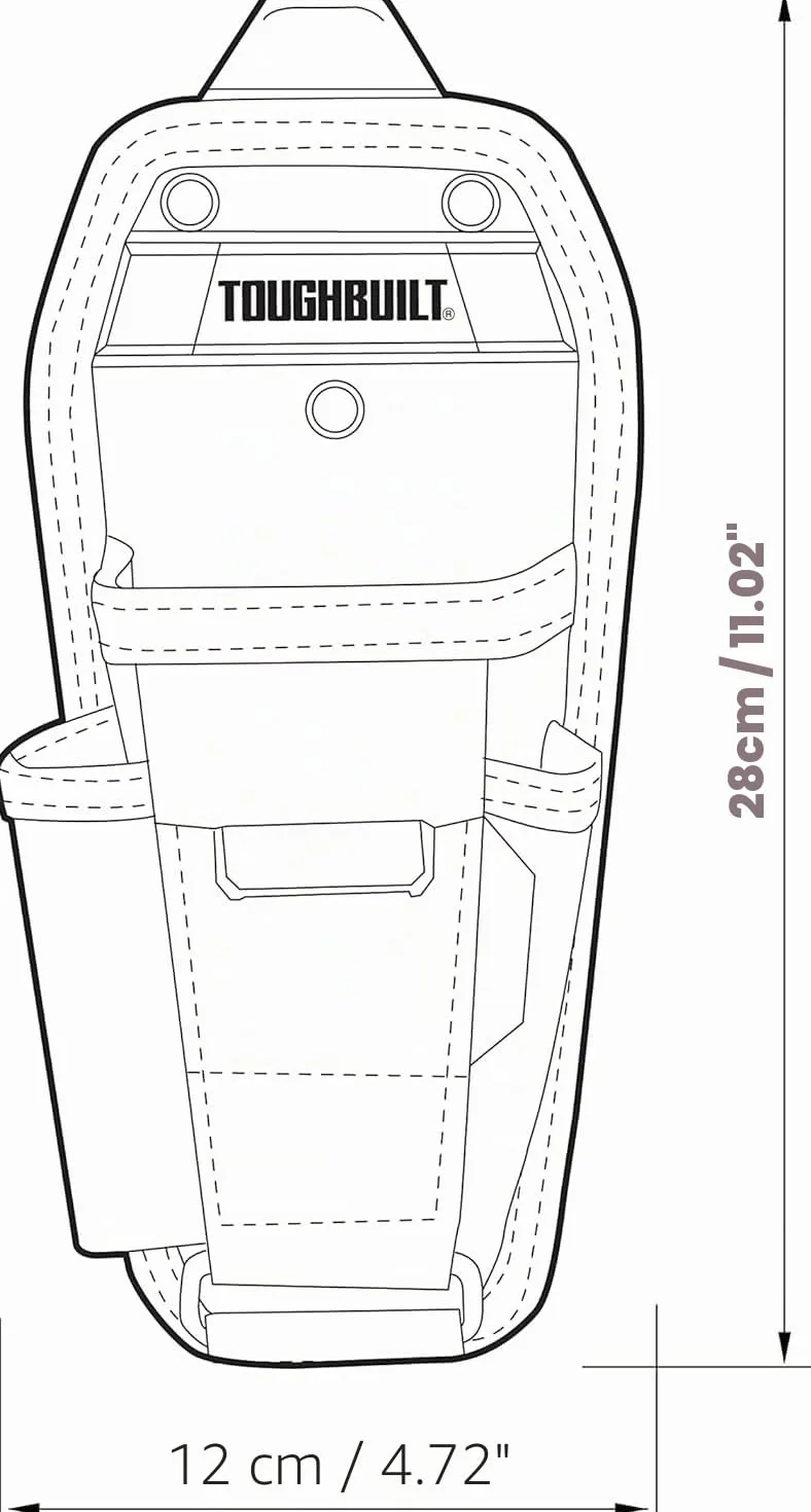 ToughBuilt Bolsa de herramientas para alicates, bolsillos, clip cinta métrica, organizador ajustable