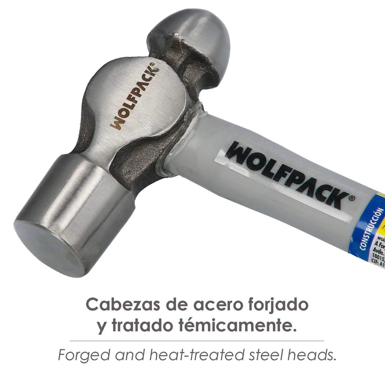WOLFPACK LINEA PROFESIONAL Martillo Bola 650 Gramos Mango Fibra Vidrio