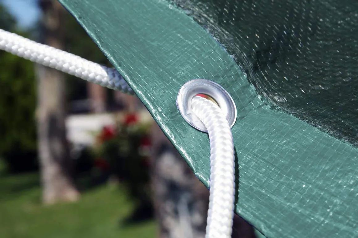 Labor 0300153 Lona de PVC Reforzada con Ojales, Verde, 5 X 6 M