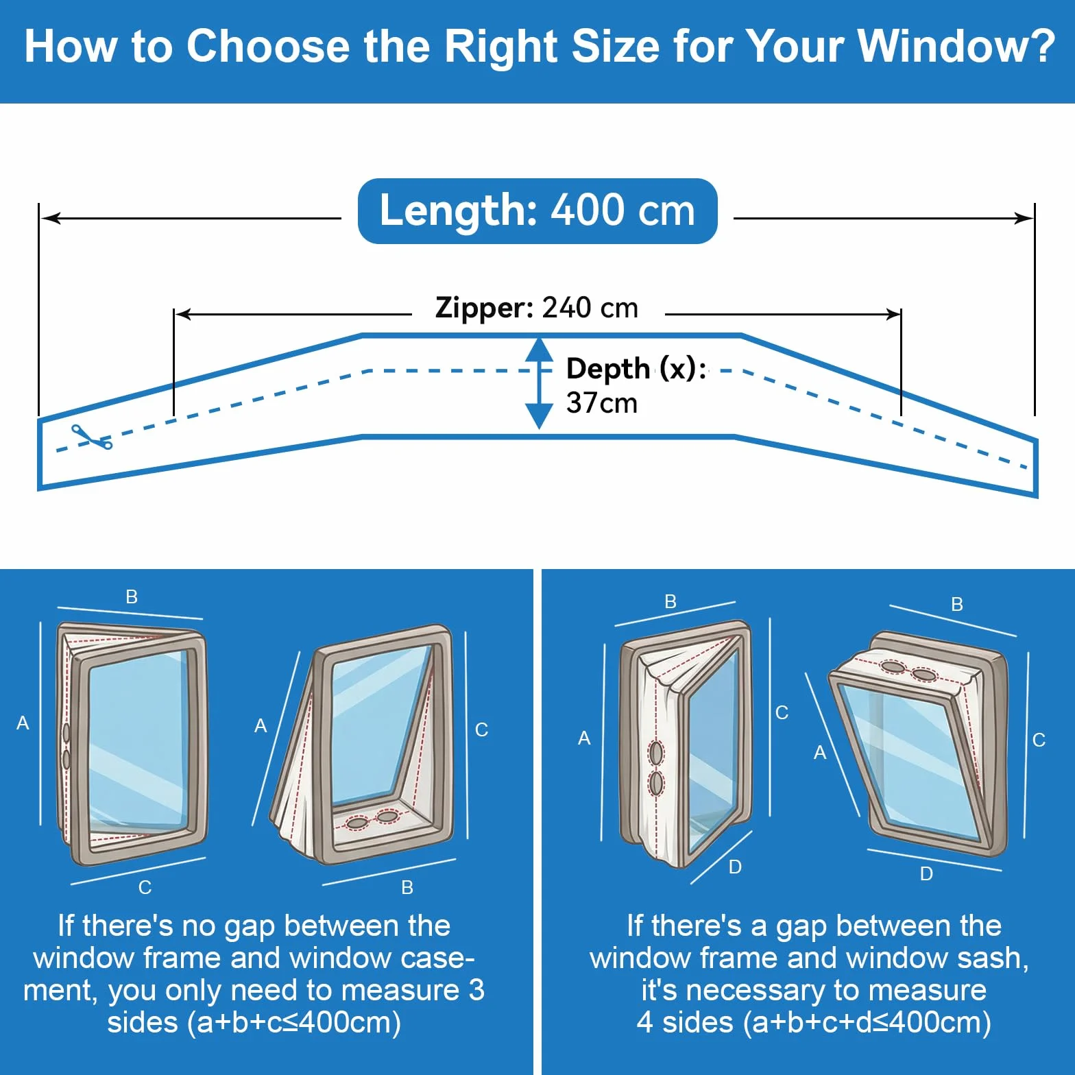 Qoosea Sello de Ventana para Aire Acondicionado, Portátil Universal Kit de Sellado de Ventanas Acondicionado Móvil y Secadoras, Impermeable y Resistente Kit Ventana Fácil Instalación (400CM)