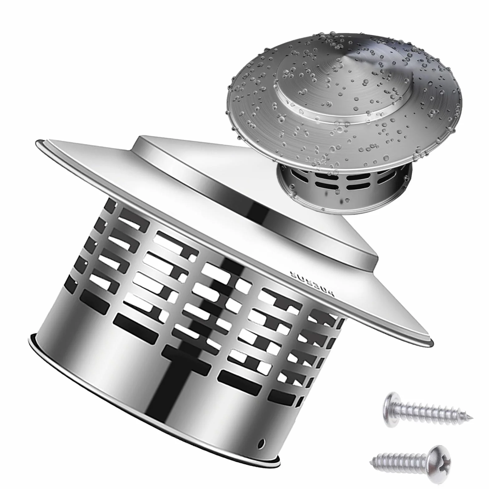Sombrerete Chimenea de Acero Inoxidable 304, Tapa de lluvia para Techo Redondo Tapa de chimenea Chimeneas Tapa de Ventilación per chimenea, conducto de humos, Estufas de Madera(200mm-8")