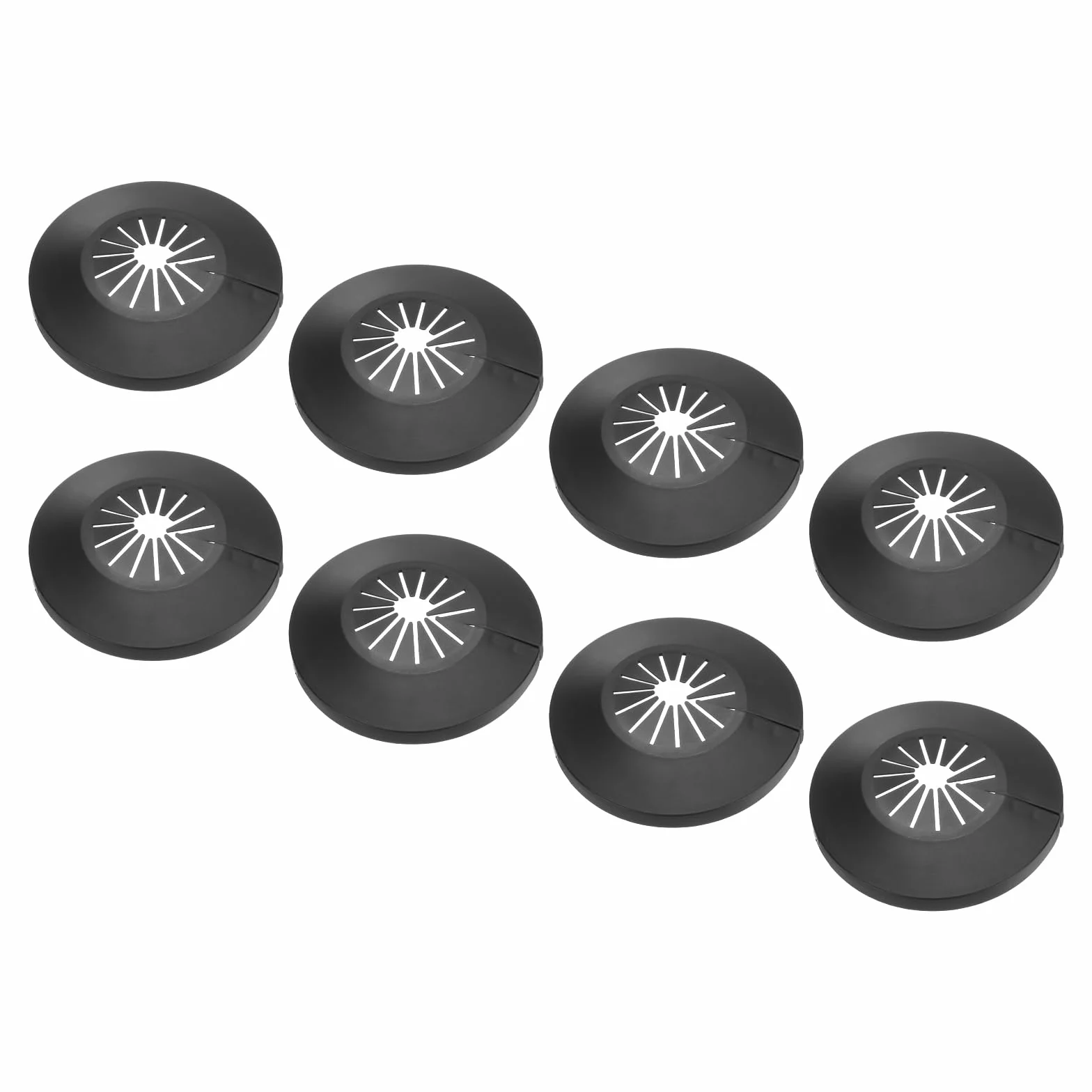 PATIKIL Cubierta de Tubería de Agua para Decoración Ajuste 0.55"-1.14" (14-29mm), 8 Piezas de Brida de Tubería de Agua de Plástico PP Placa de Escudo Collar, Negro
