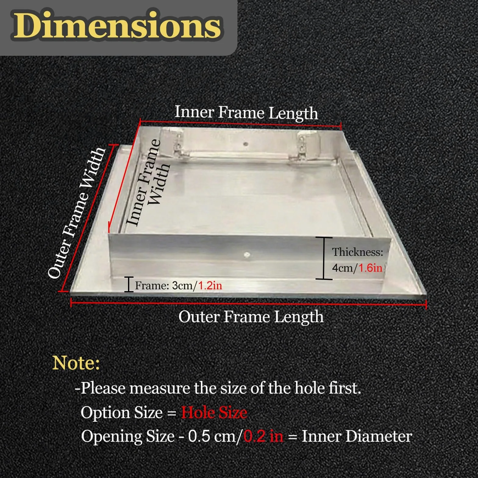 Trampilla Pladur Panel de acceso de acero inoxidable cepillado de 6 x 6 pulgadas, montaje universal empotrado para paneles de yeso, plomería y electricidad, color plateado.(15x25cm(6x10in))
