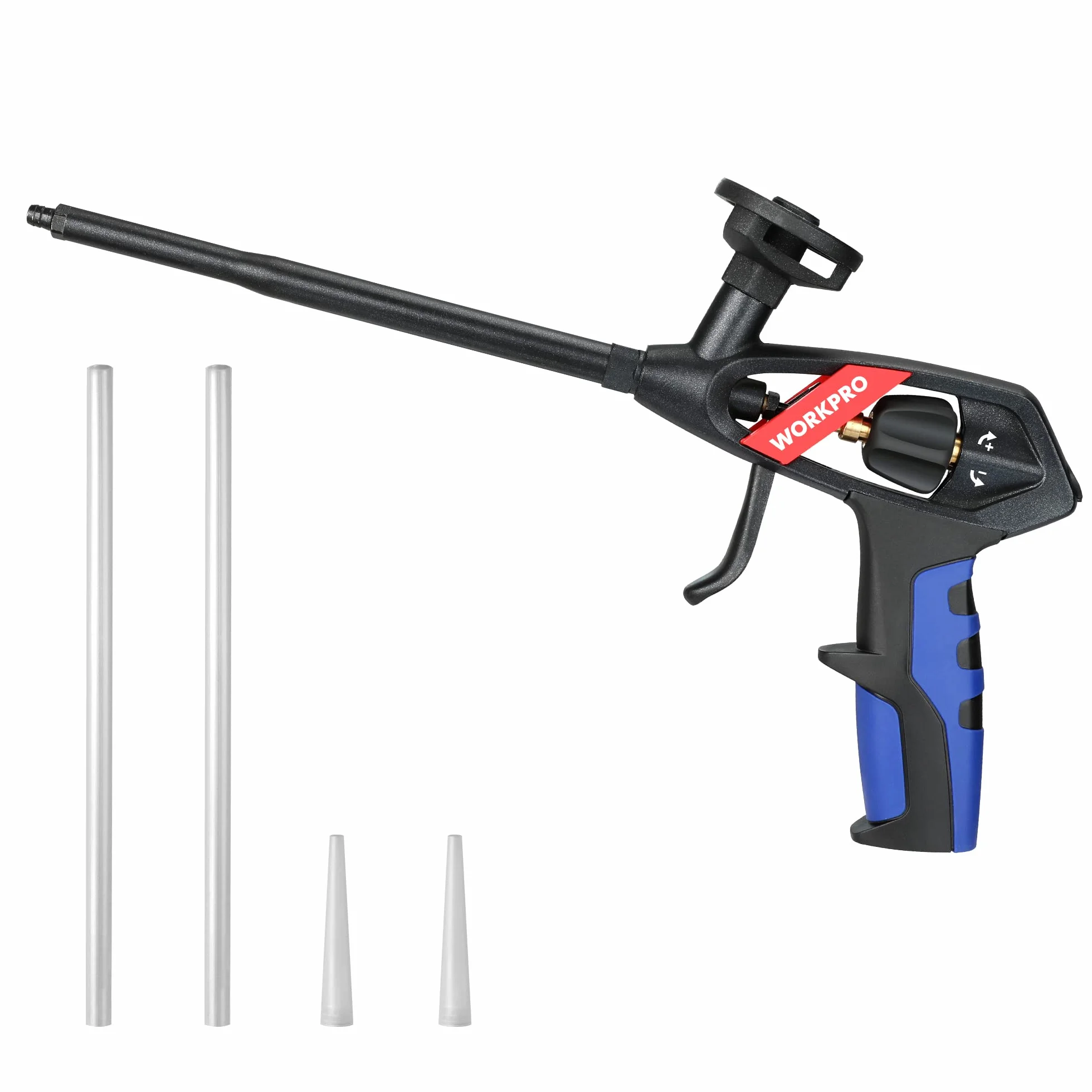 WORKPRO Pistola Espuma Poliuretano,Pistola para Espuma Profesional, Pistola Poliuretano Recubierta de PTFE, Pistola de Espuma con Boquilla de Cobre, Rellenar y Sellar Proyectos de Bricolaje