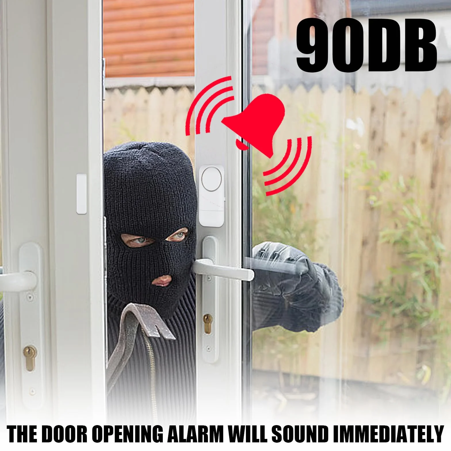 6 piezas de alarma inalámbrica para puerta y ventana de 120 dB, sensor de alarma de protección contra robos con contacto magnético – Sistema de alarma de seguridad inalámbrico para casa, apartamento