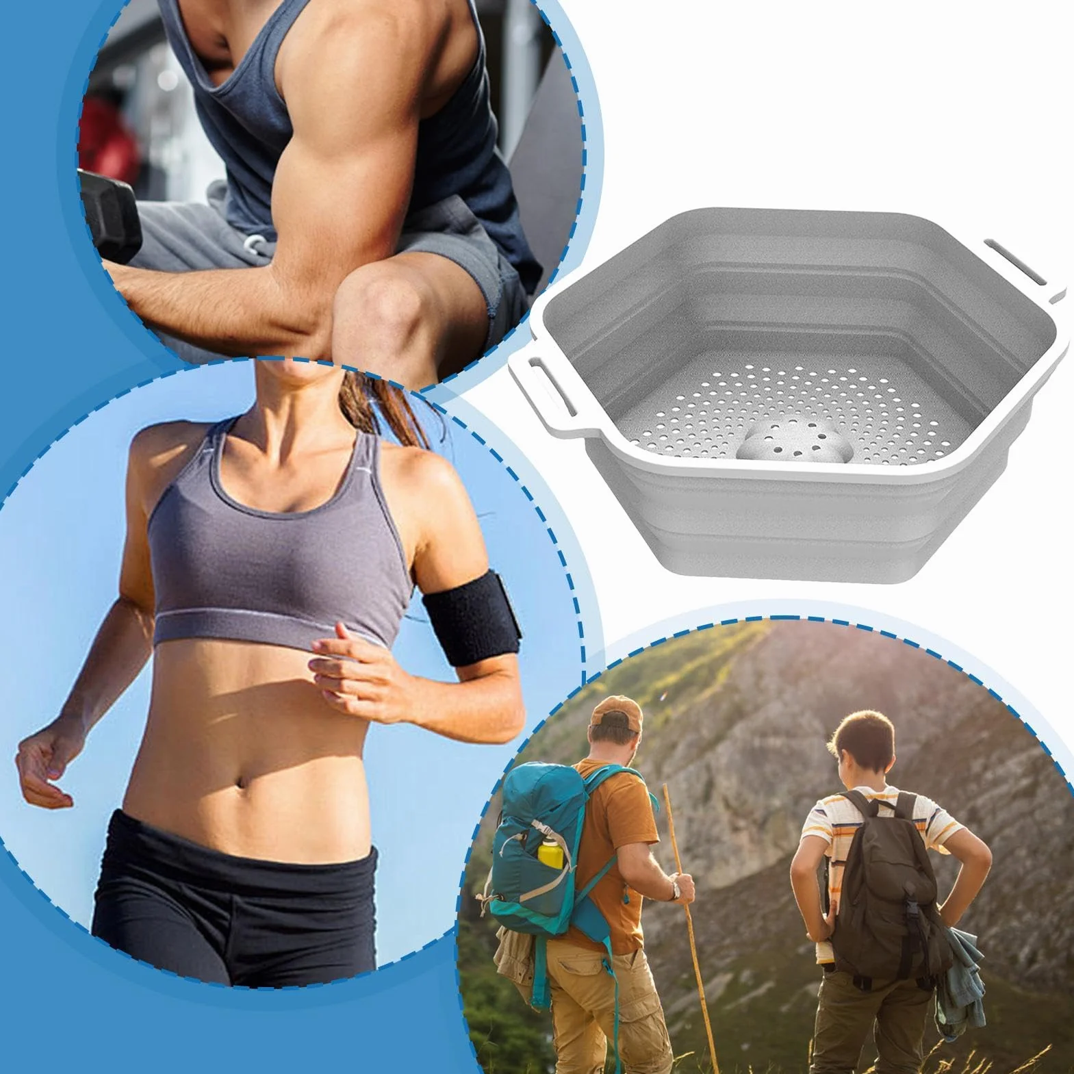 Ducha De Hielo, Enfriador De Baño De Hielo, Enfriador De Agua De Silicona, Enfriador De Baño De Hielo Plegable De Silicona, Conexión De Alcachofa De Ducha, Ducha De Baño De