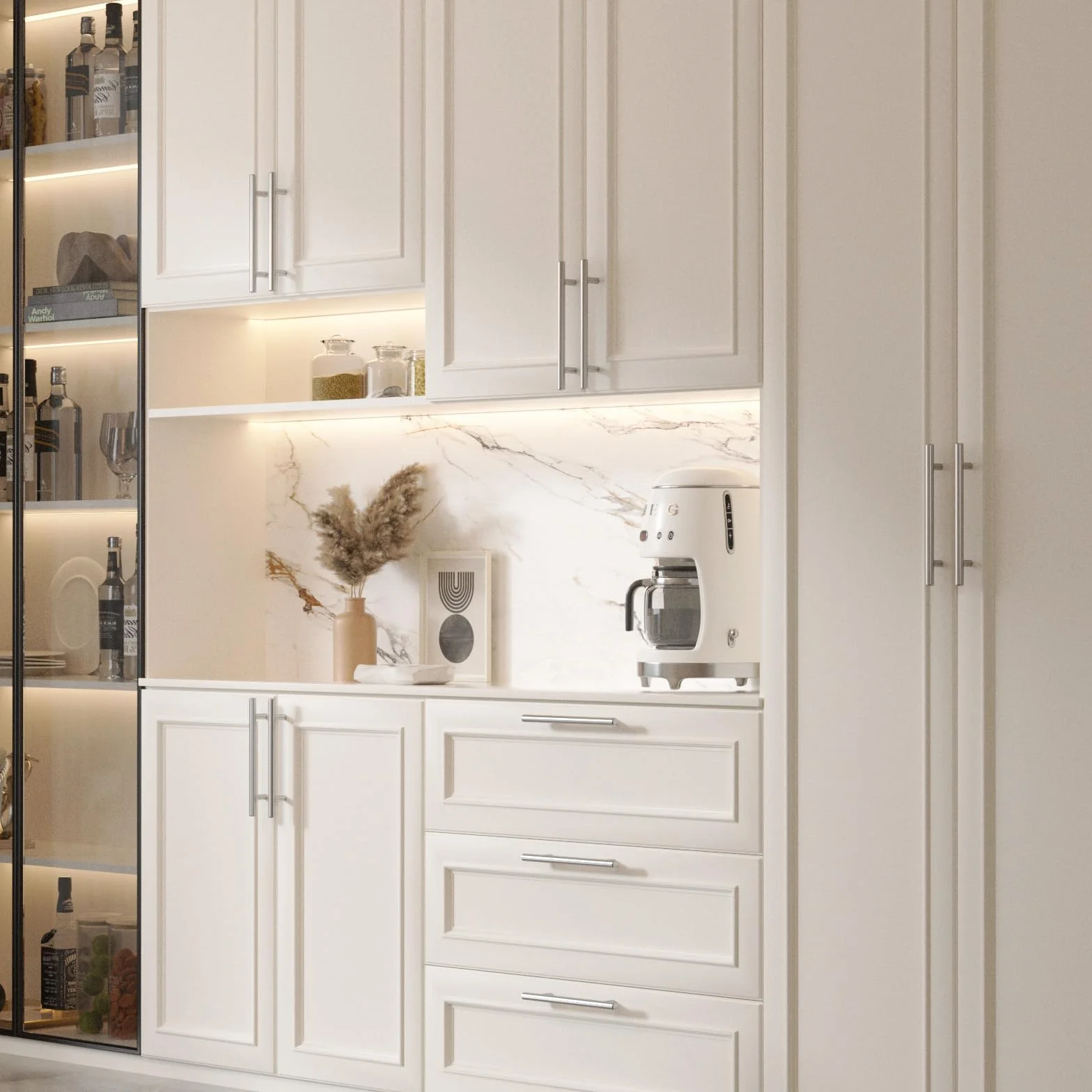 Goldenwarm 10 Piezas Tiradores Armarios 128mm Tiradores Cocina Acero Inoxidable Plata, Manillas de Mueble y Cajón
