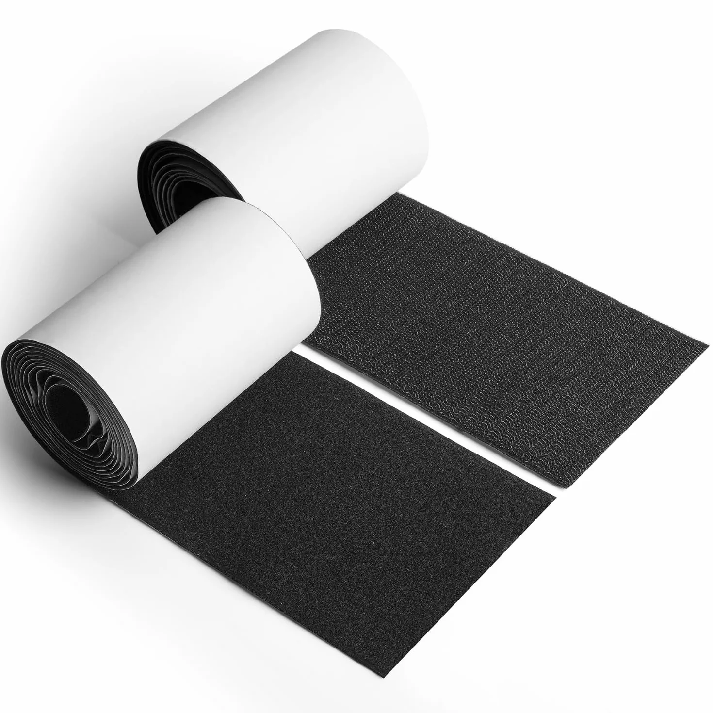 Cinta Gancho Doble Cara Negro Adhesivo Extra Fuerte Ancho 11cm X 2 M Adhesivo Fuerte para Tela Mosquiteras Alfombras Textil Sofa Ropa ✯GARANTÍA DE POR VIDA✯ Cinta Rollo Hook y Loop Tape Gancho y Lazo