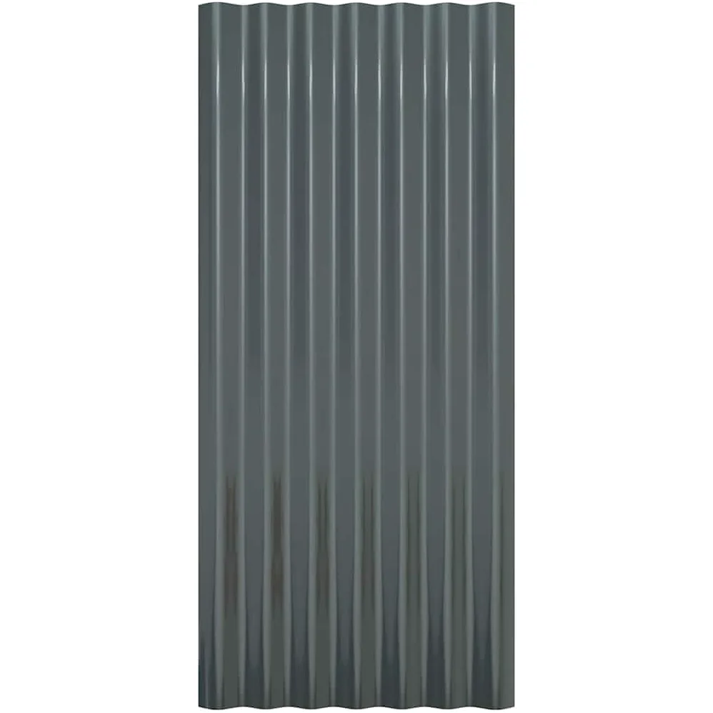 36 paneles de techo de acero galvanizado antracita, 80 x 36 cm, chapa ondulada de acero para cobertizos, establos, garajes, protección contra la intemperie en techos y rehabilitación