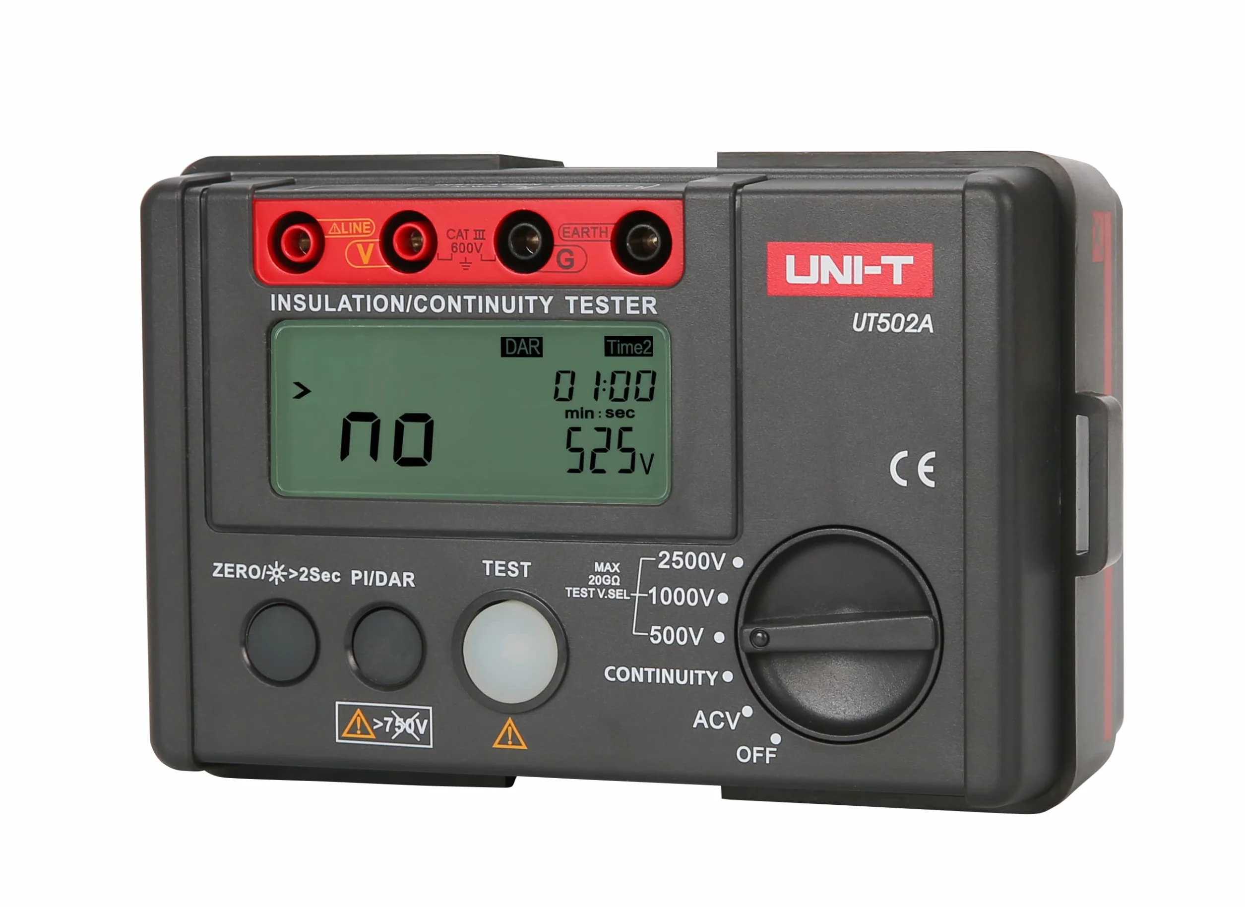 Uni-T UT502A Insulation Resistance Tester Earth Meter Megometer Voltmeter with LCD Backlight, Display count 2000…