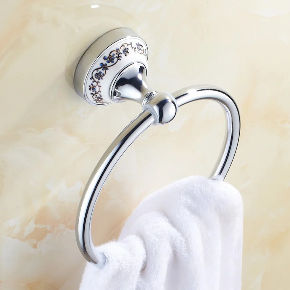 Acero Inoxidable Porta Toallas de Pared Baño Cocina Cerámica Cromado