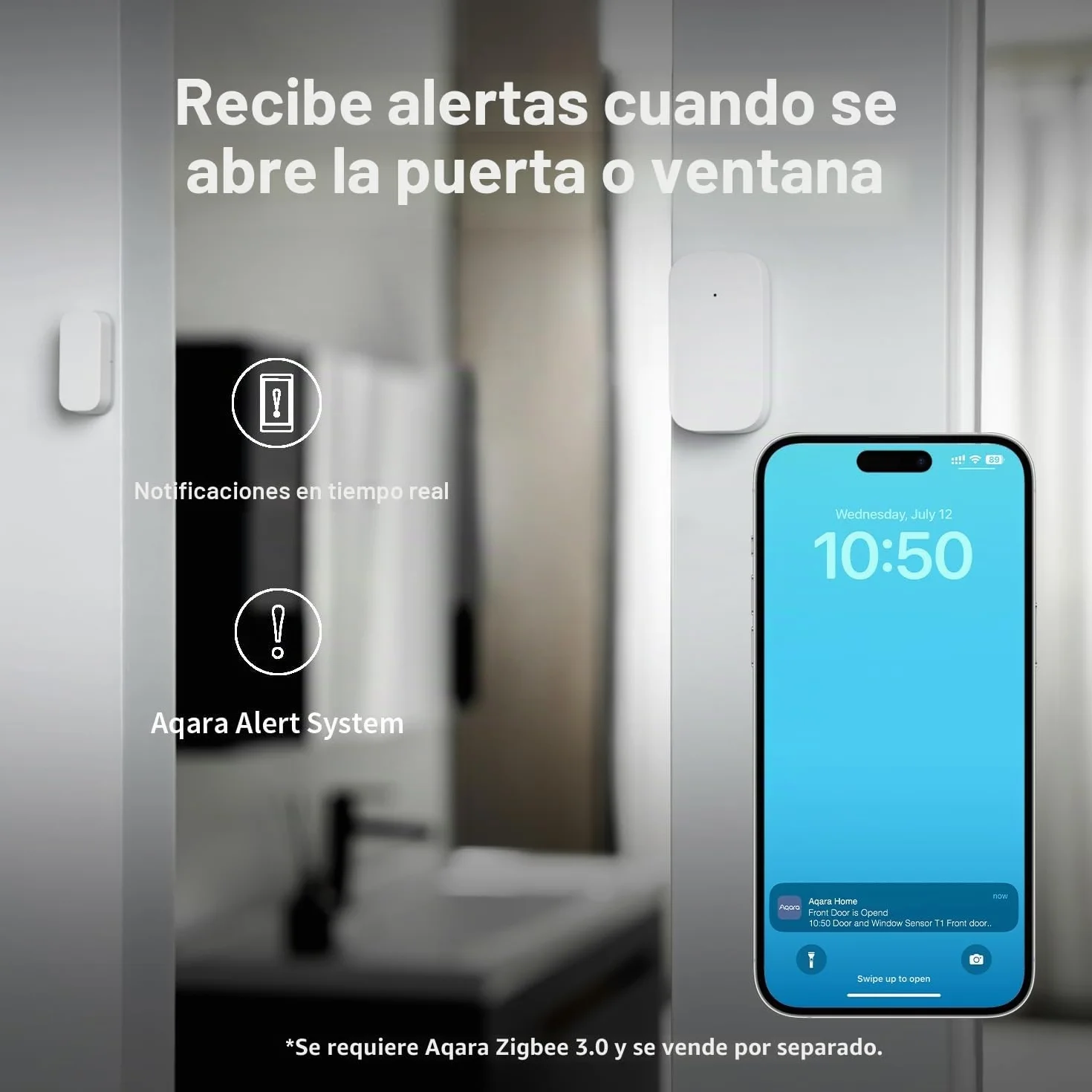 Aqara Sensor de Puertas y Ventanas T1, Requiere AQARA HUB, Compatible con Apple Home, Alexa e IFTTT