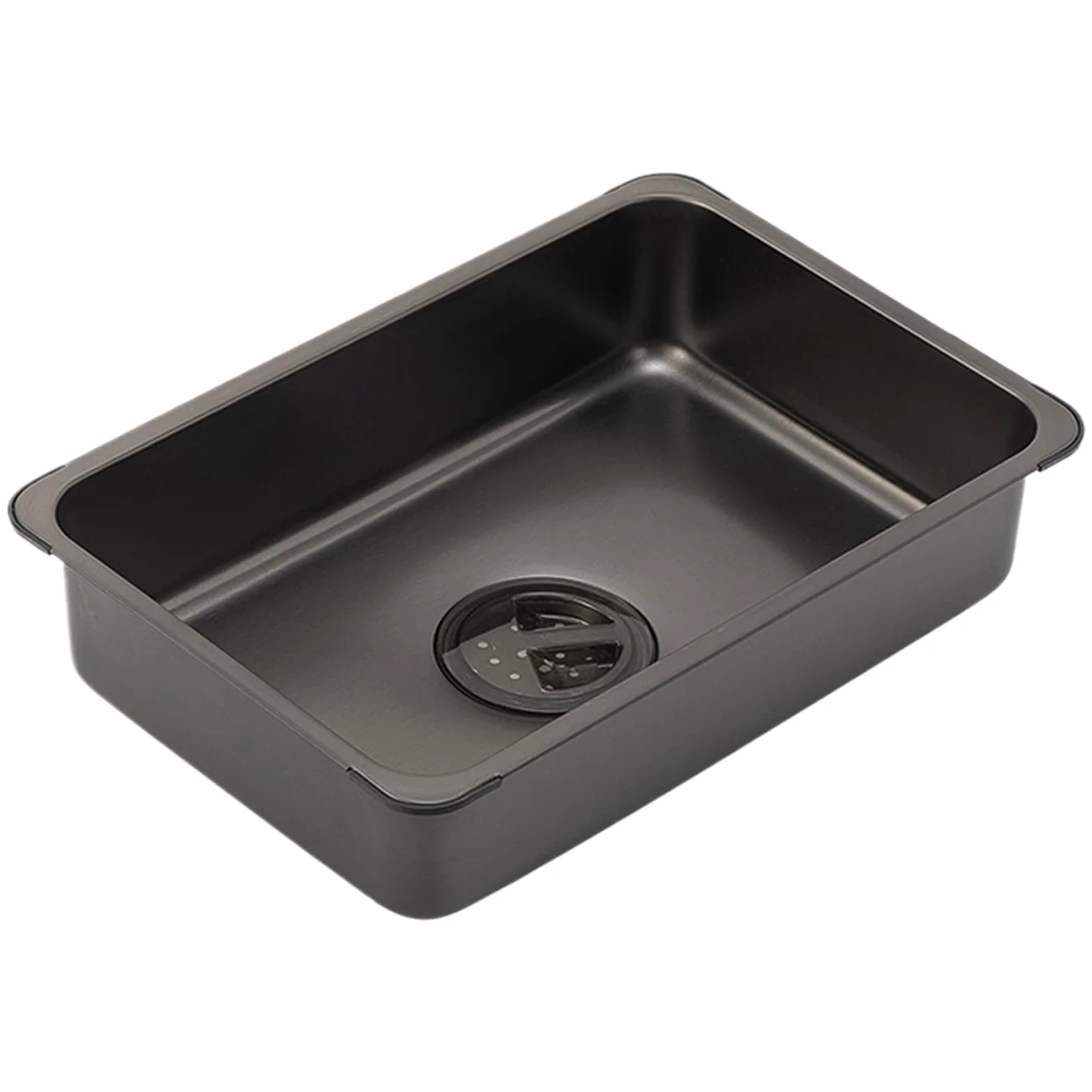 Fregadero de la autocaravana al aire libre - fregadero compacto de acero inoxidable, fregadero de cocina inferior desagüe negro | Tazón rectangular de lavado, cuenca de lavapas de bañera con plato con