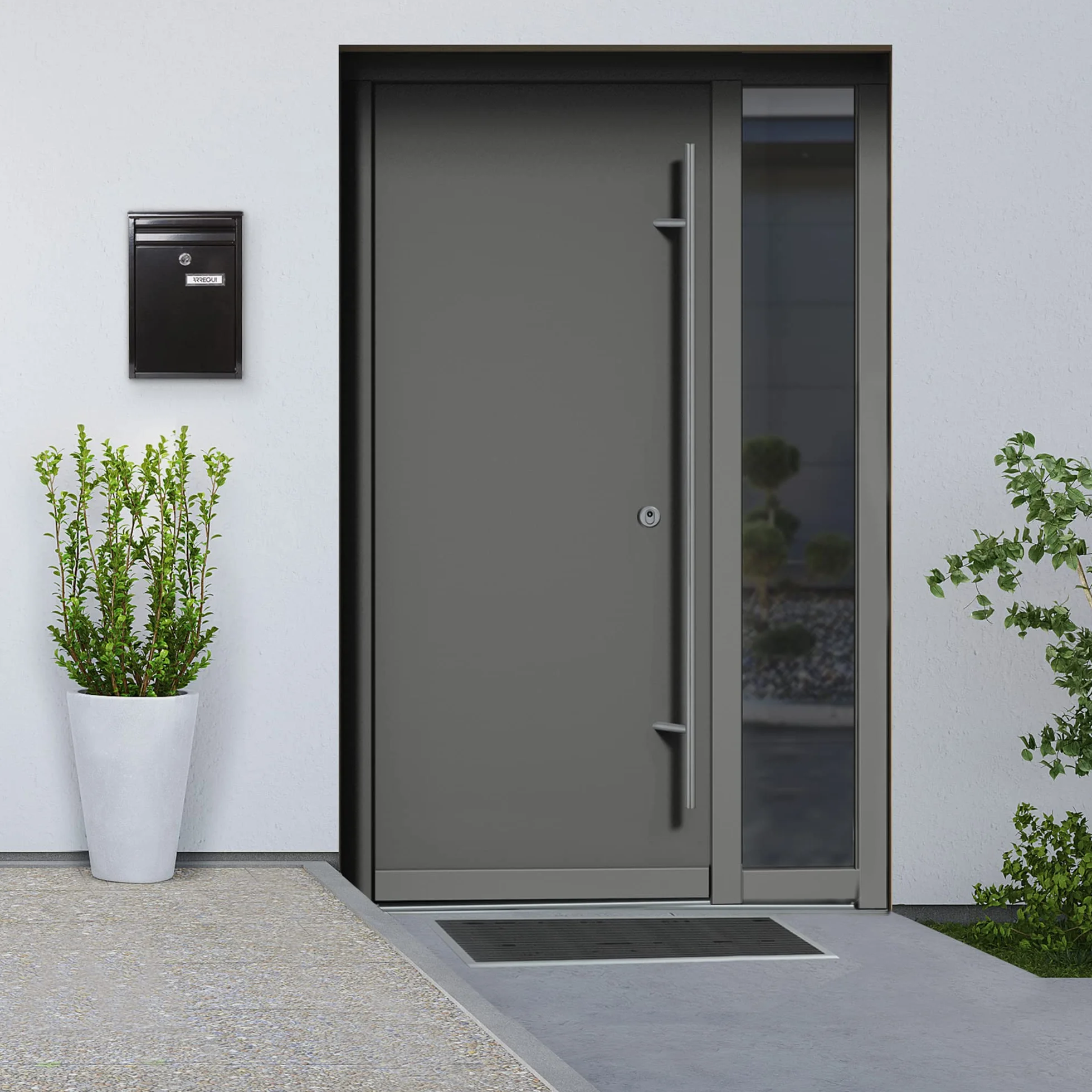 ARREGUI Zaguán E5754 Buzón Exterior de Acero Tamaño S (Correo DIN A5) | Buzón de Pared Pequeño | Buzón de Correo con Boca Trasera Recogecartas | Antilluvia | Fácil de Instalar | Negro