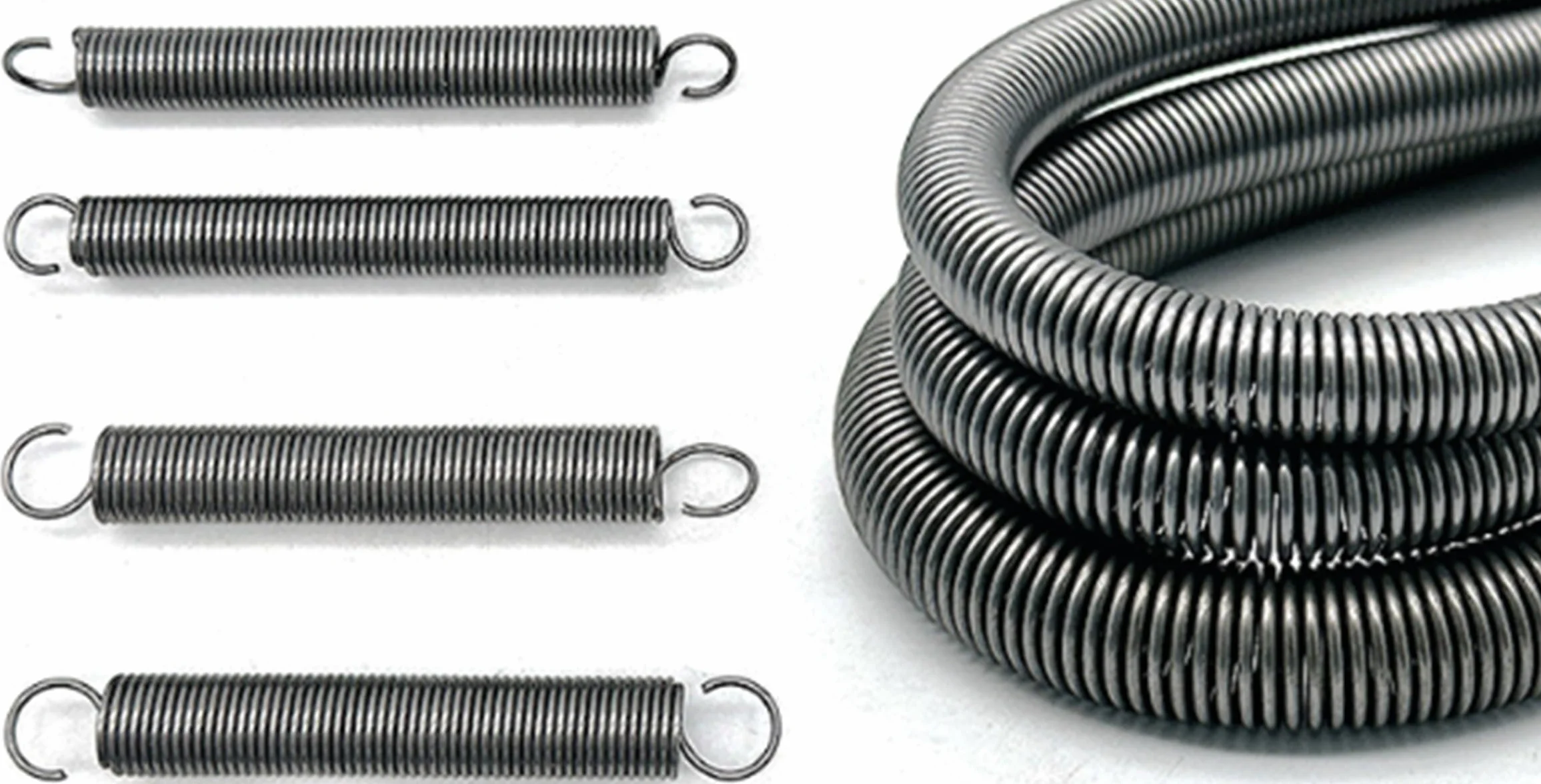2 Piezas Muelle de extensión de acero para muelles con gancho spring, diámetro del alambre 4.0mm, OD 25mm, Longitud 130mm, Resorte de tensión de fuerza