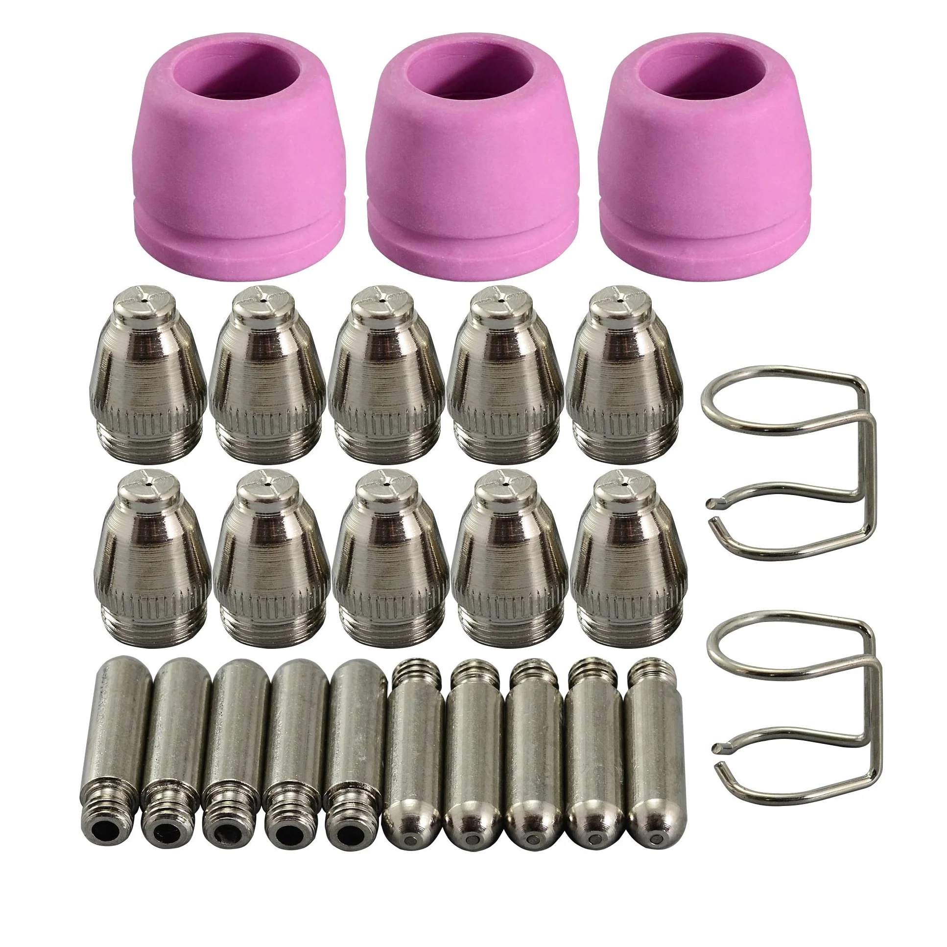 RIVERWELD WSD-60P P60 Puntas, boquillas de electrodos de plasma 1.2 mm 60 Amp kits Ajustados a la cortadora de plasma CUT-60 LGK-60 Inicio de arco piloto 25 piezas
