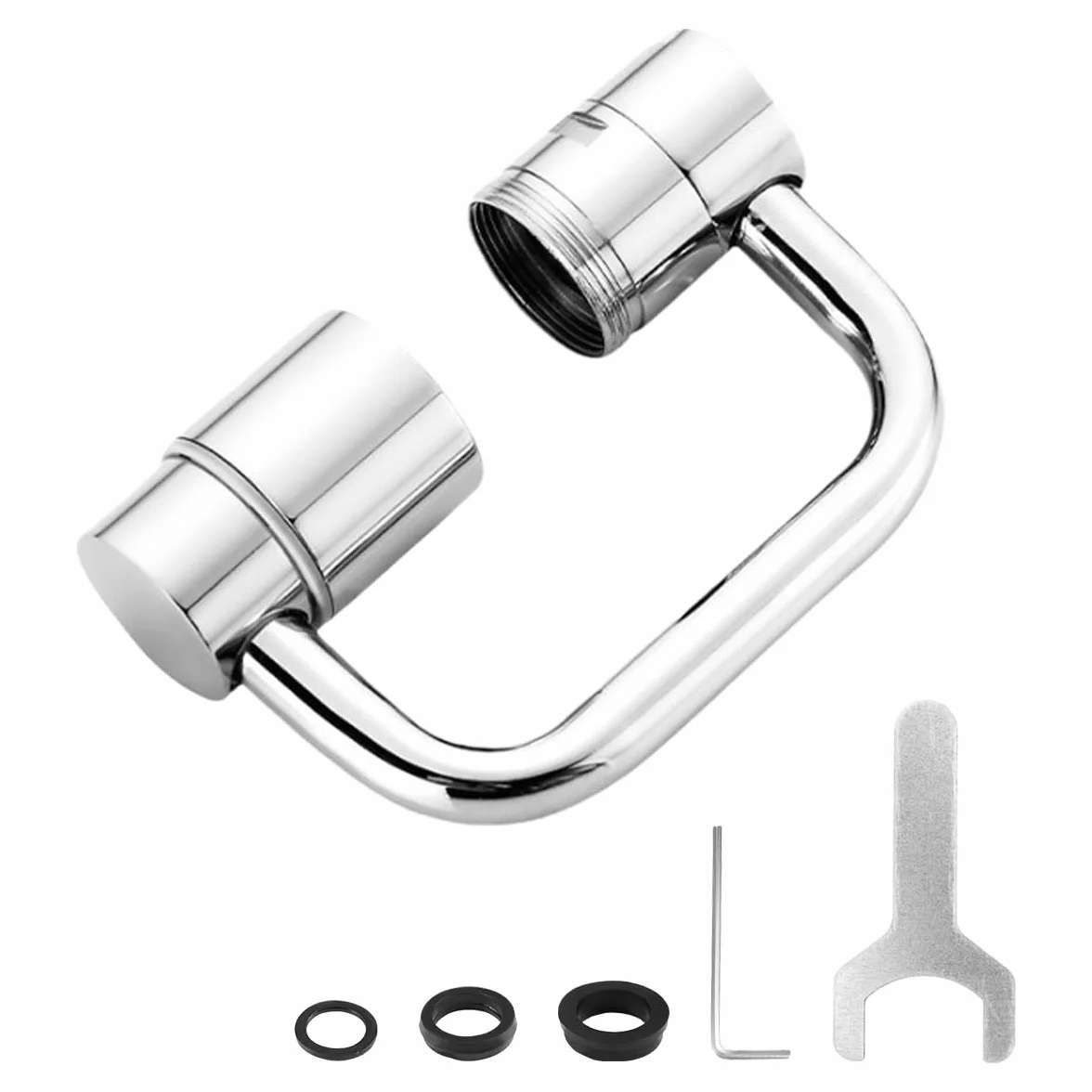 Aireador Grifo Giratorio 1080°, Extensor Adaptador Grifo Lavabo, Aireador Extensor Giratorio De 1080°, para Lavabo, Cocina y Baño, Roscas 20/22/24 mm