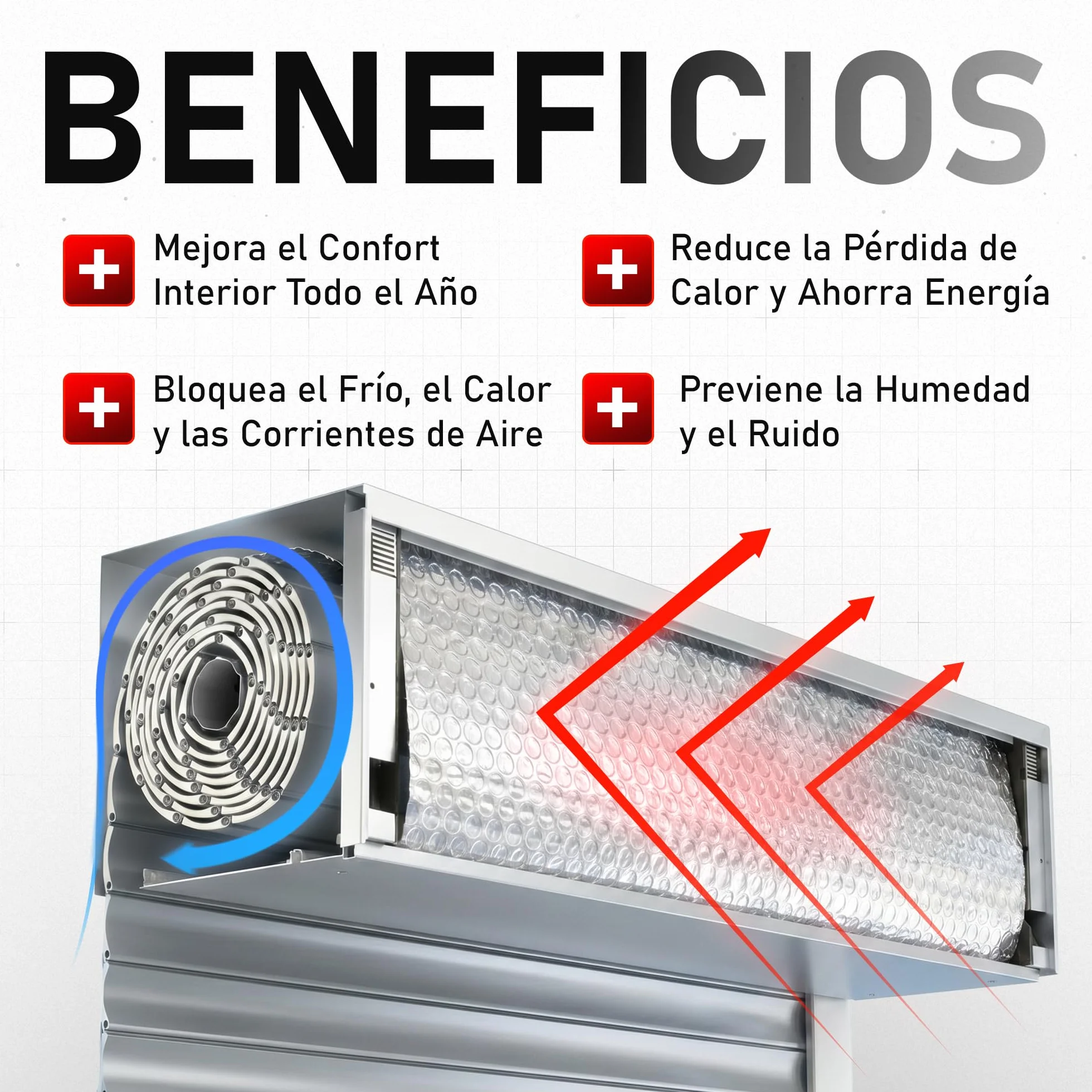 Rollo Aislante Persianas Cajón Autoadhesivo 5m x 25 cm | Aísla Frío, Calor y corrientes de Aire | Ahorro Energético & Mayor Confort (Pack 2)