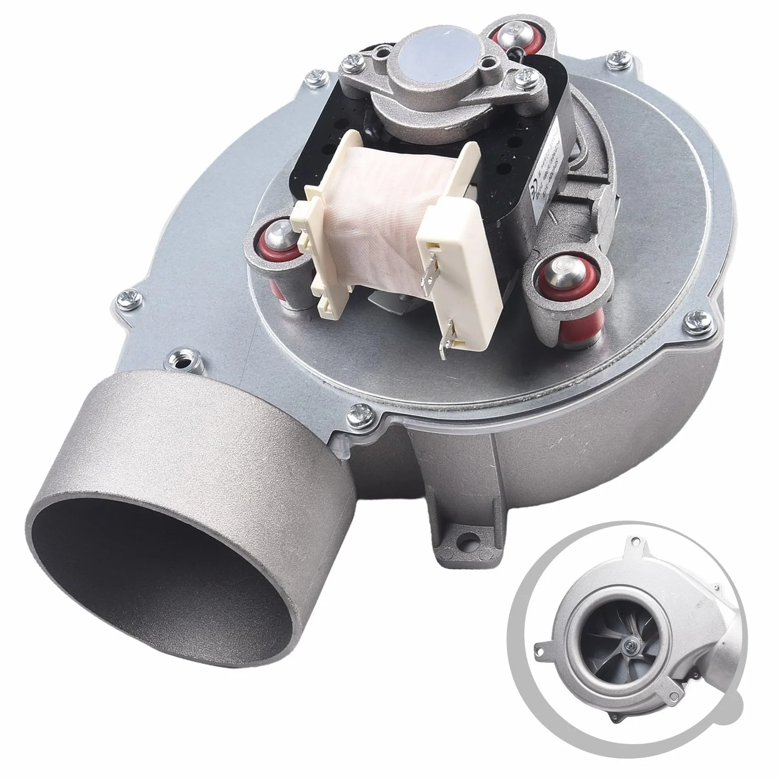 Zoegneer Ventilador centrífugo industrial de la fan de la estufa de la pelotilla 30W Ventilador de tiro inducido de poco ruido del acero inoxidable Ventilador de caldera 220V