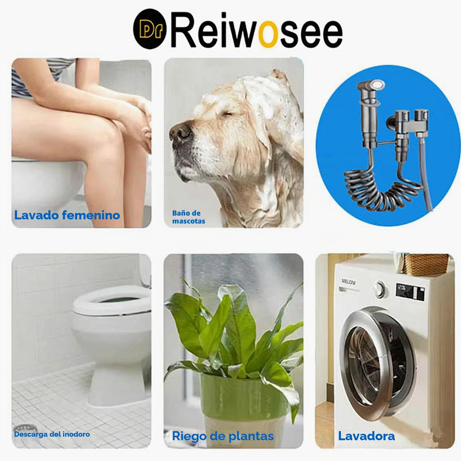 Juego de rociadores de bidé, ducha portátil, accesorio de bidé para inodoro del Reino Unido, ducha de bidé con manguera extensible de 2 m y pulverizador de válvula de control doble (Grey-T)