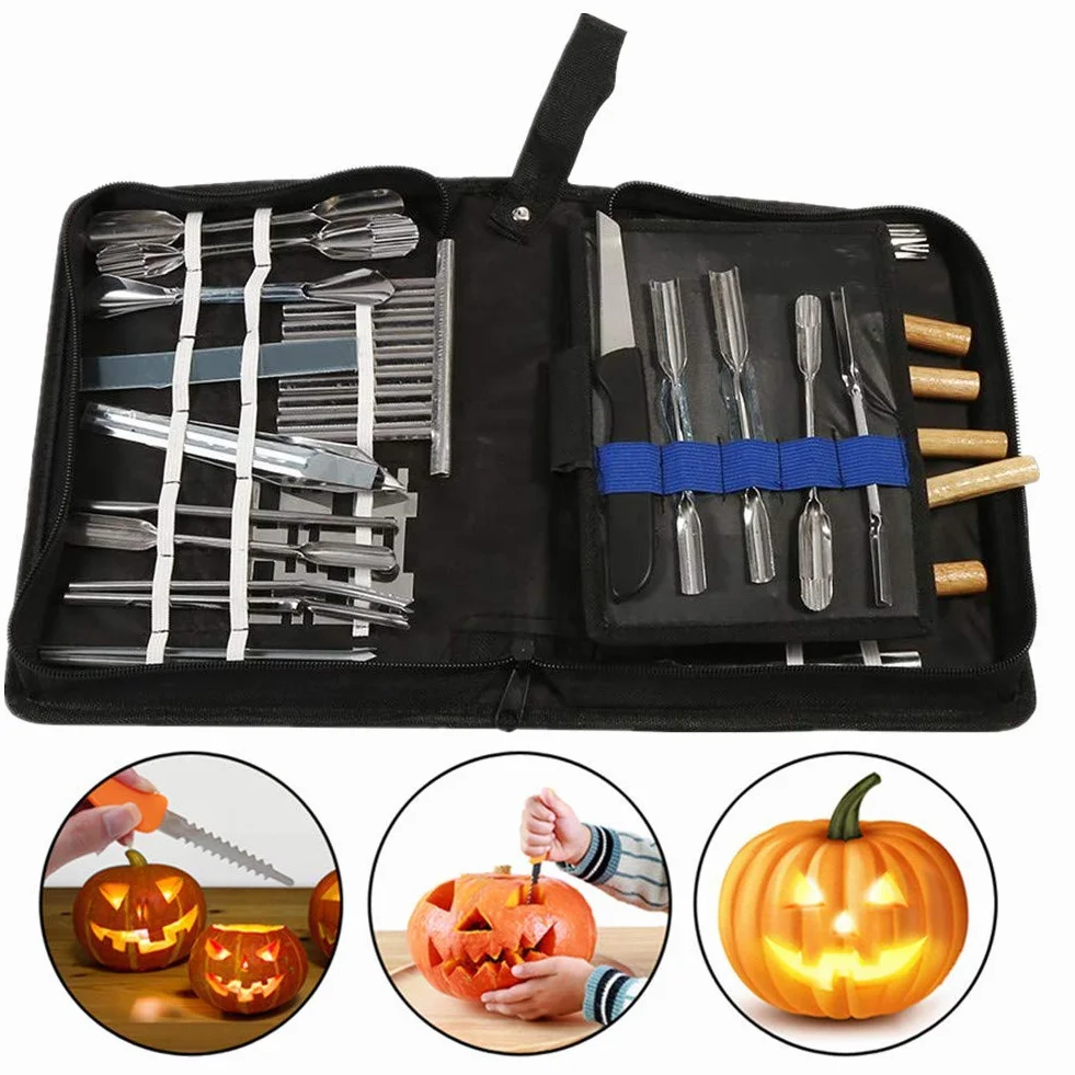 Juego de Herramientas de Talla Culinaria 46pcs Kit de Herramientas de Guarnición/Corte/Rebanado Portátil para Alimentos de Frutas y Vegetales