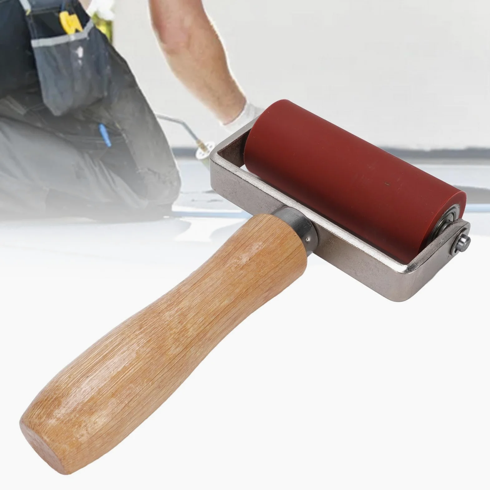 Rodillo de Costura de Silicona, Herramienta de Soldadura de Presión de Presión de Costura de Silicio Resistente a Alta Temperatura, Rodillo de Mano de 32 Mm de Diámetro de 80 Mm
