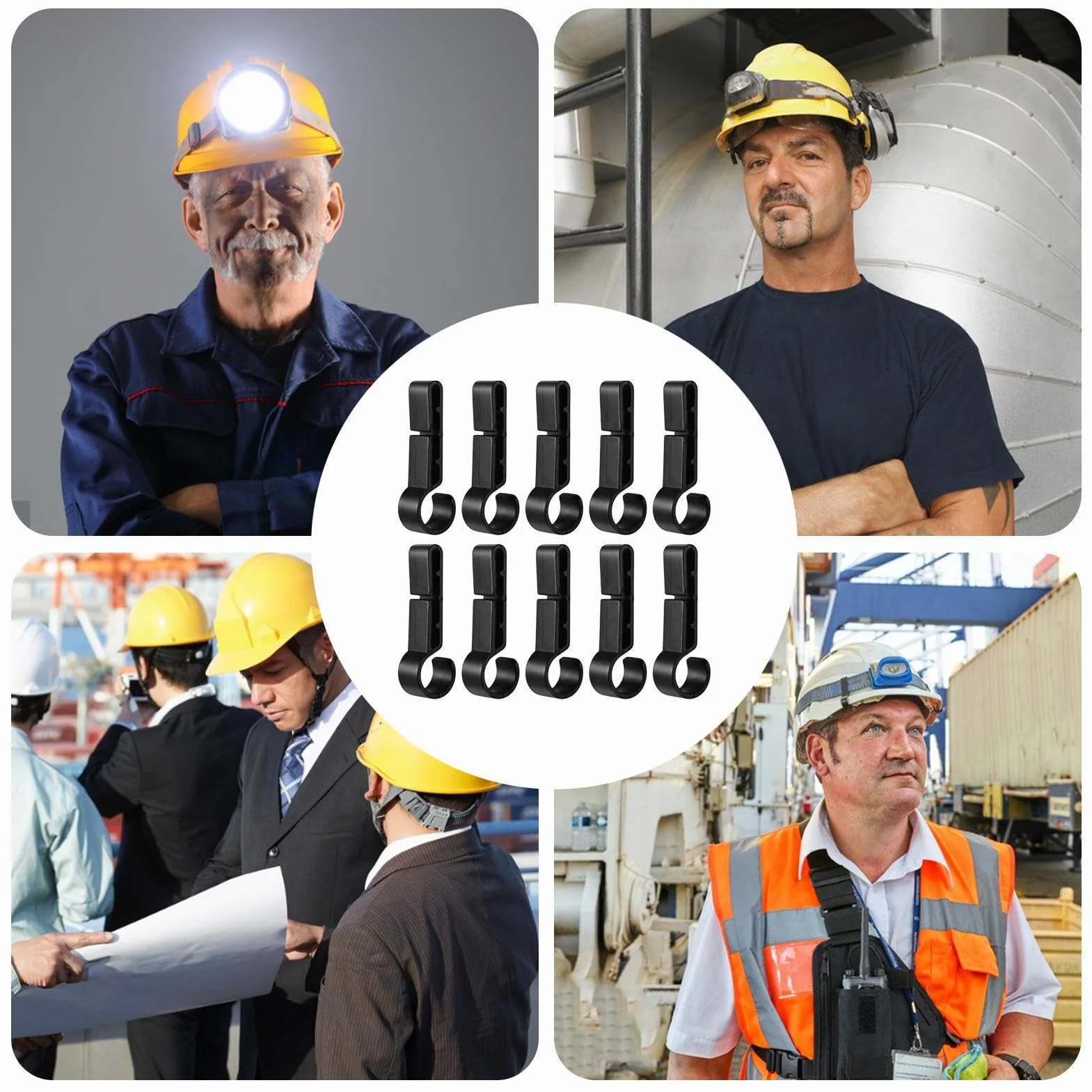Ganchos para Frontales De Casco | 10 Piezas Ganchos para Lámparas Frontales | Accesorio De Sujeción para Cascos | para Mantenimiento Construcción Trabajo Industrial Espeleología Petrolero